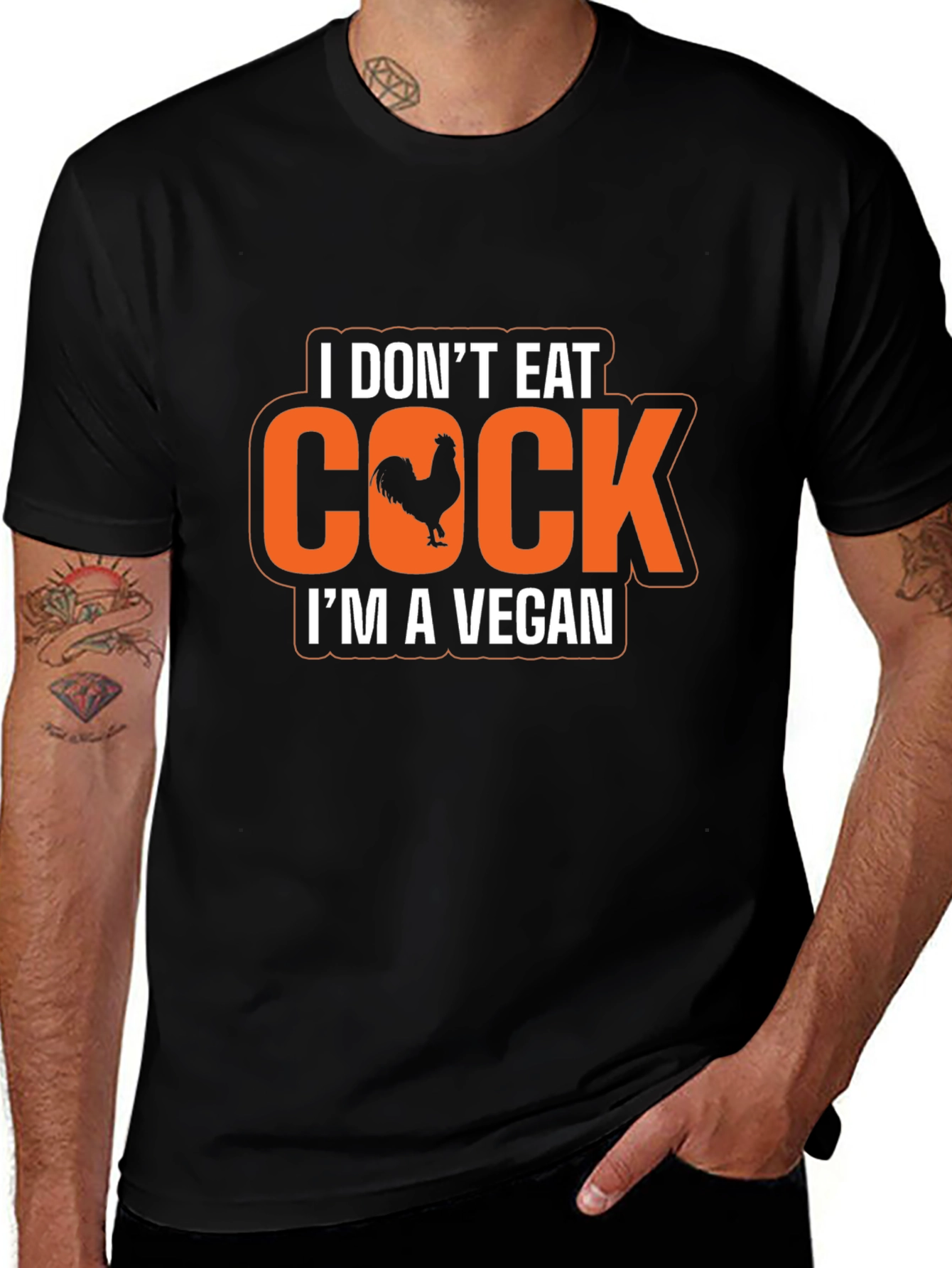 Vegan Humor T-Shirt - I Dont Eat Cock