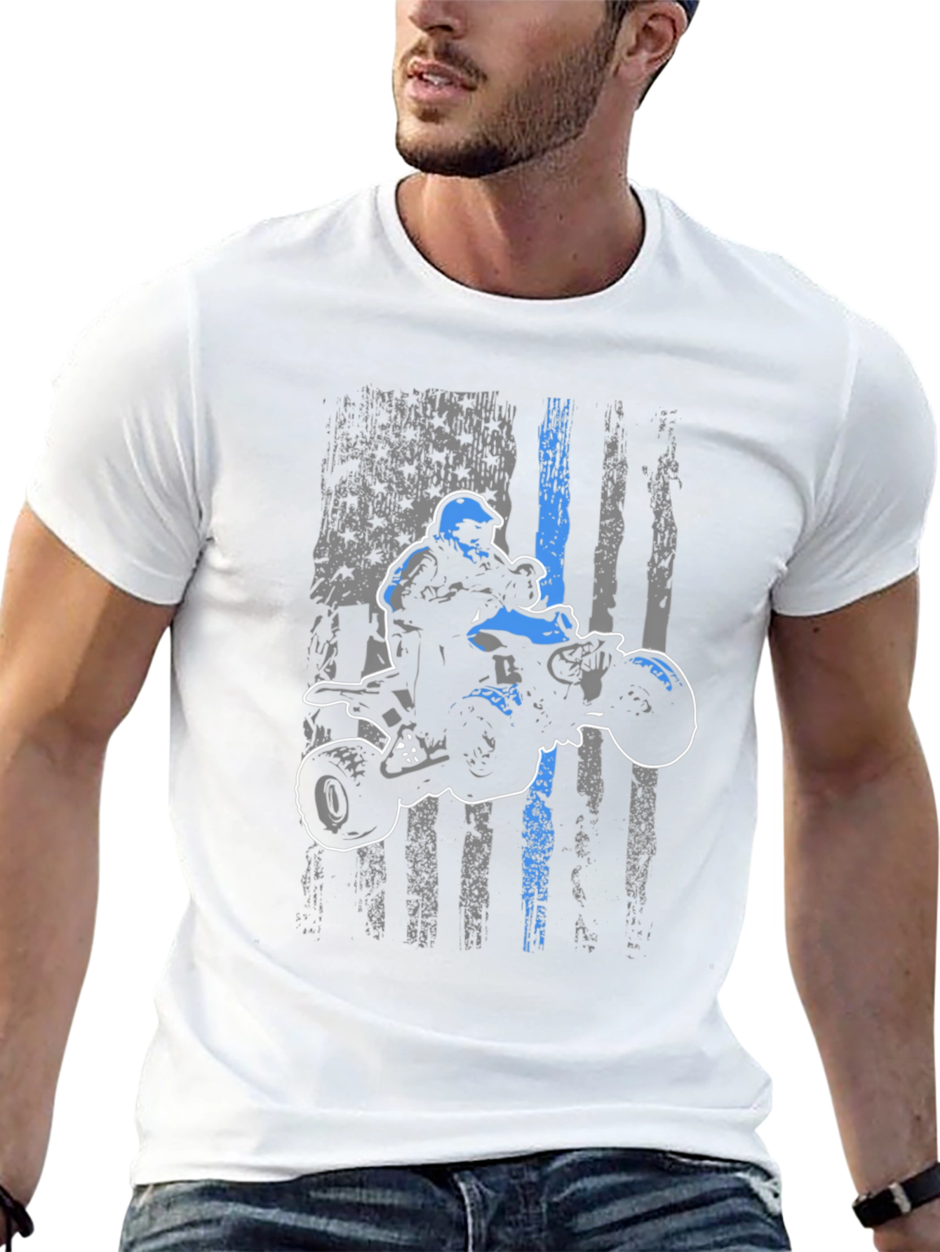 ATV Rider American Flag T-Shirt