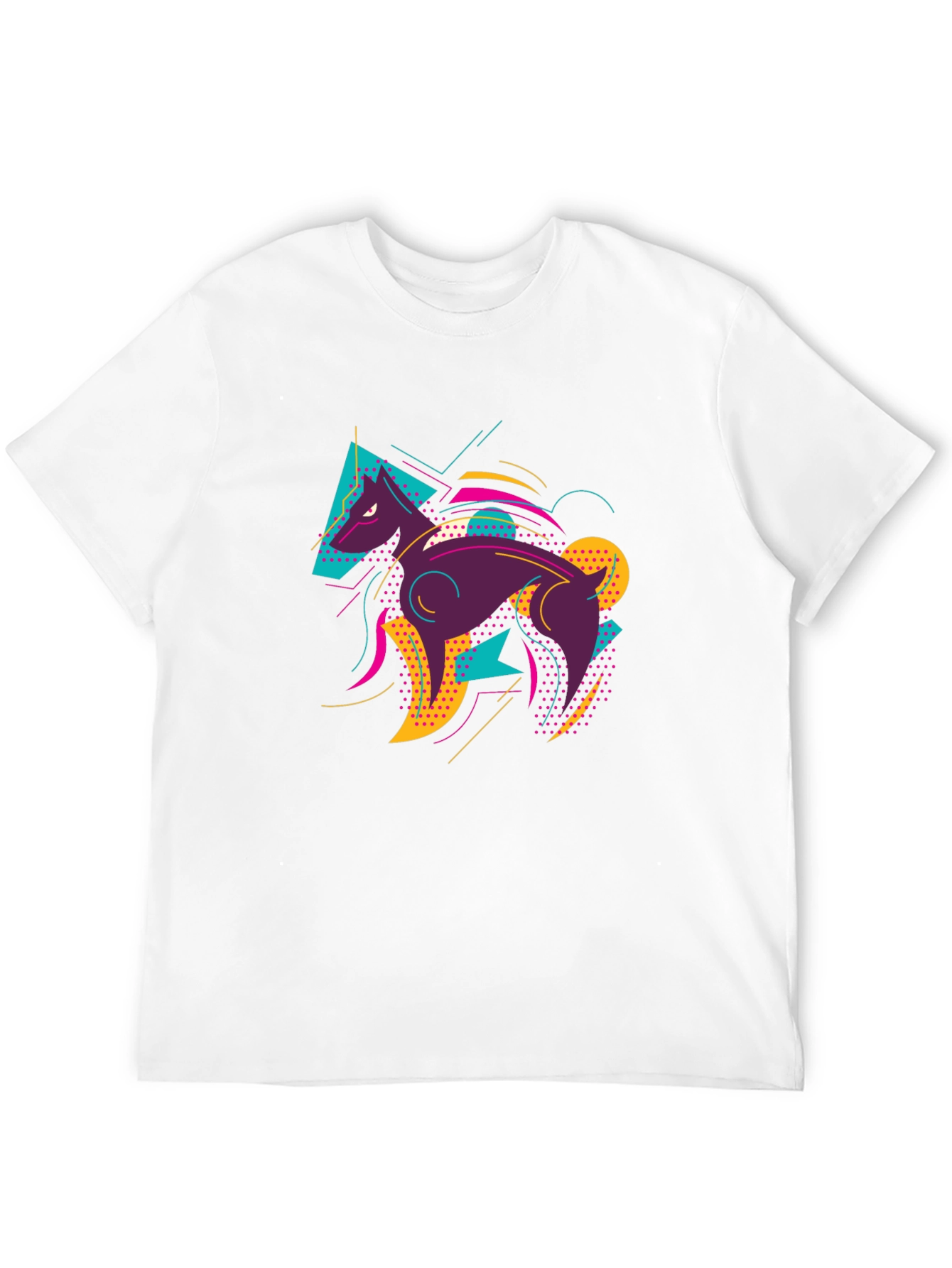Abstract Wolf Graphic Tee - Mens Black T-Shirt