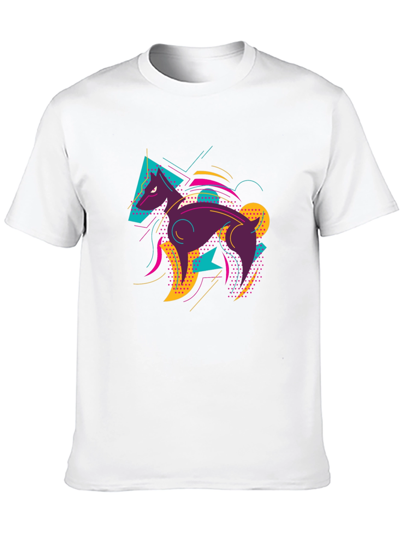 Abstract Wolf Graphic Tee - Mens Black T-Shirt