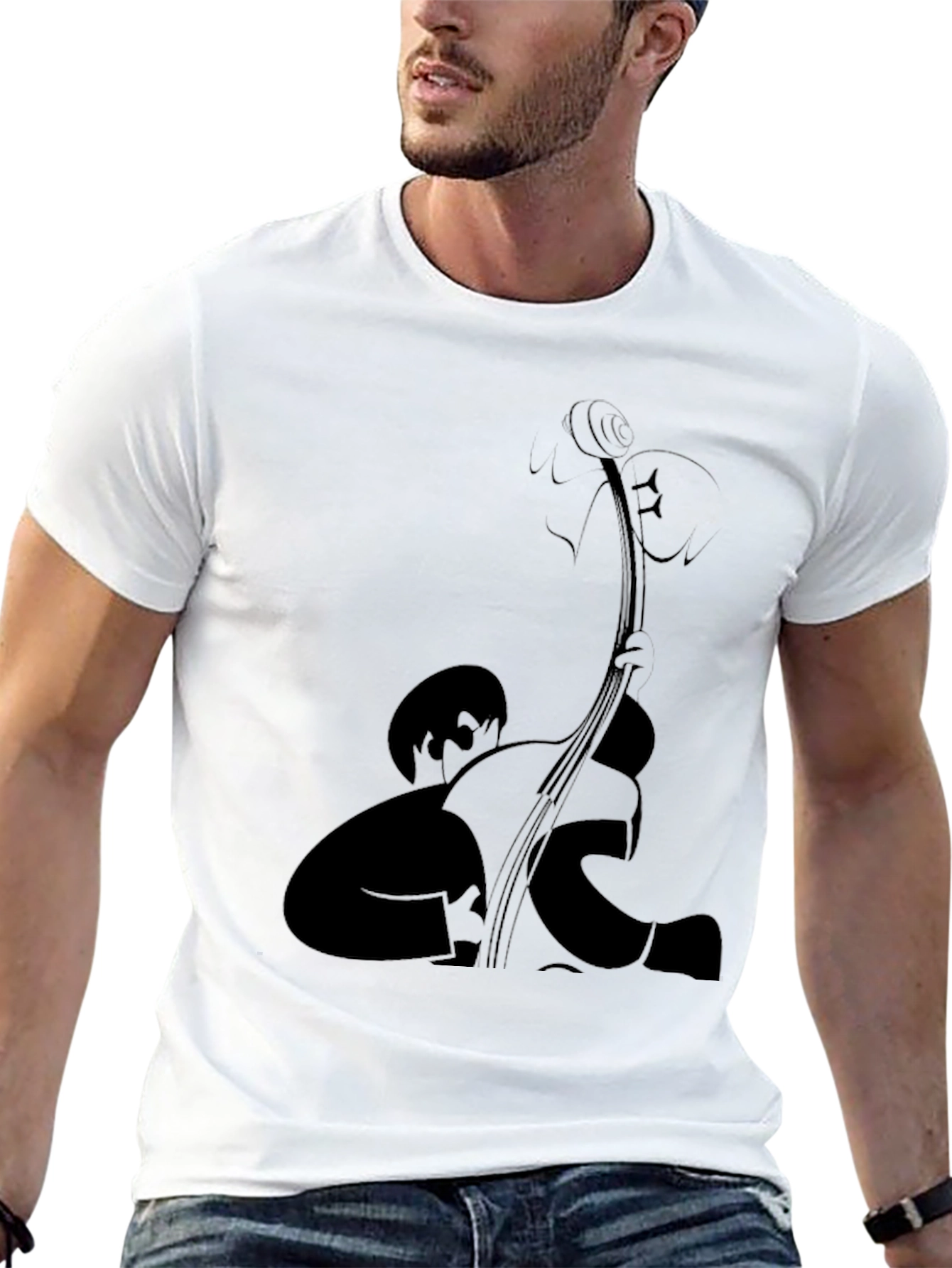 Bass Player Graphic Tee - Black Comfort Fit