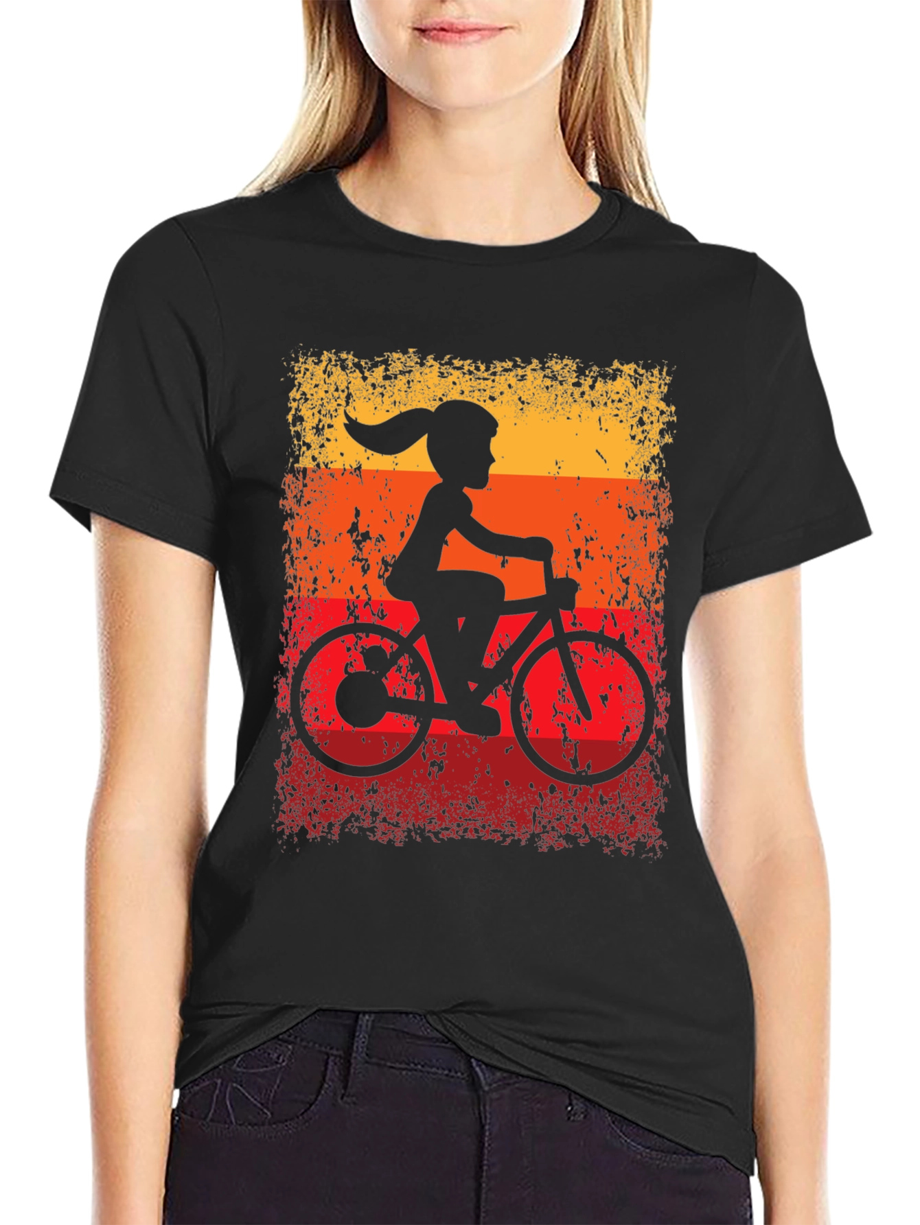 Retro Cycling Girl T-Shirt