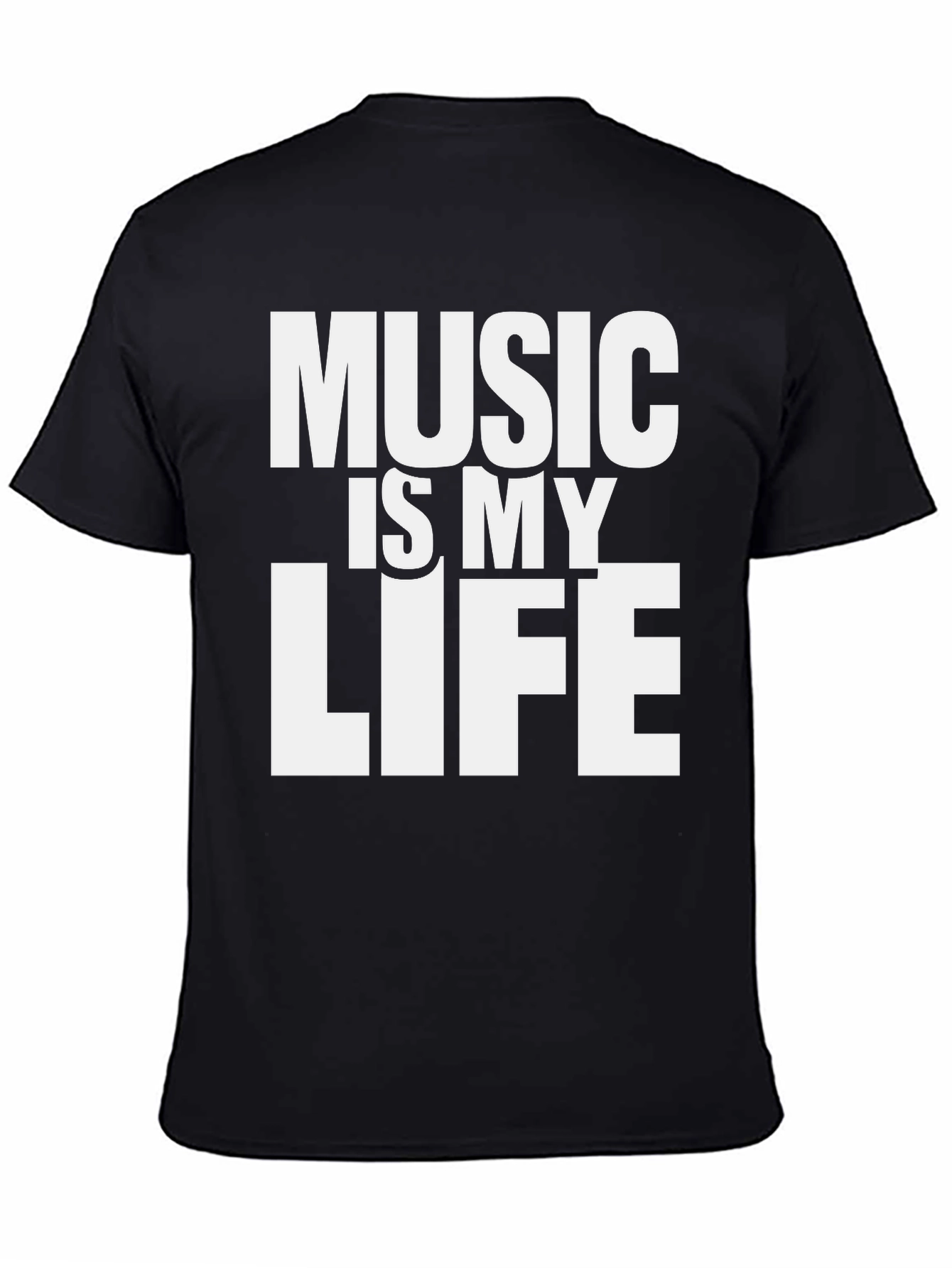 Music is My Life Graphic T-Shirt - Black