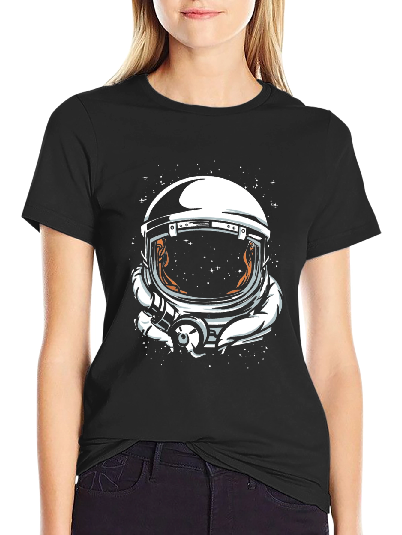 Astronaut Helmet Graphic Tee - Space Explorer T-Shirt