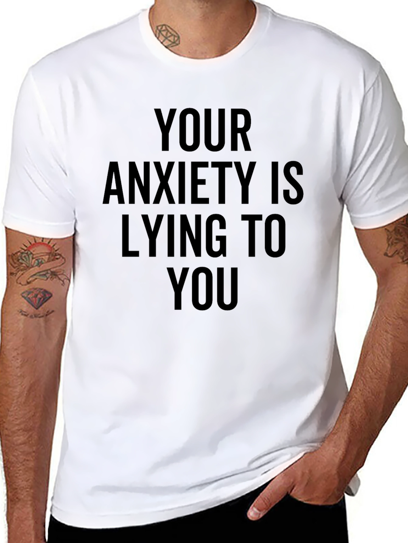 Anxiety Awareness Graphic Tee - Black Cotton T-Shirt