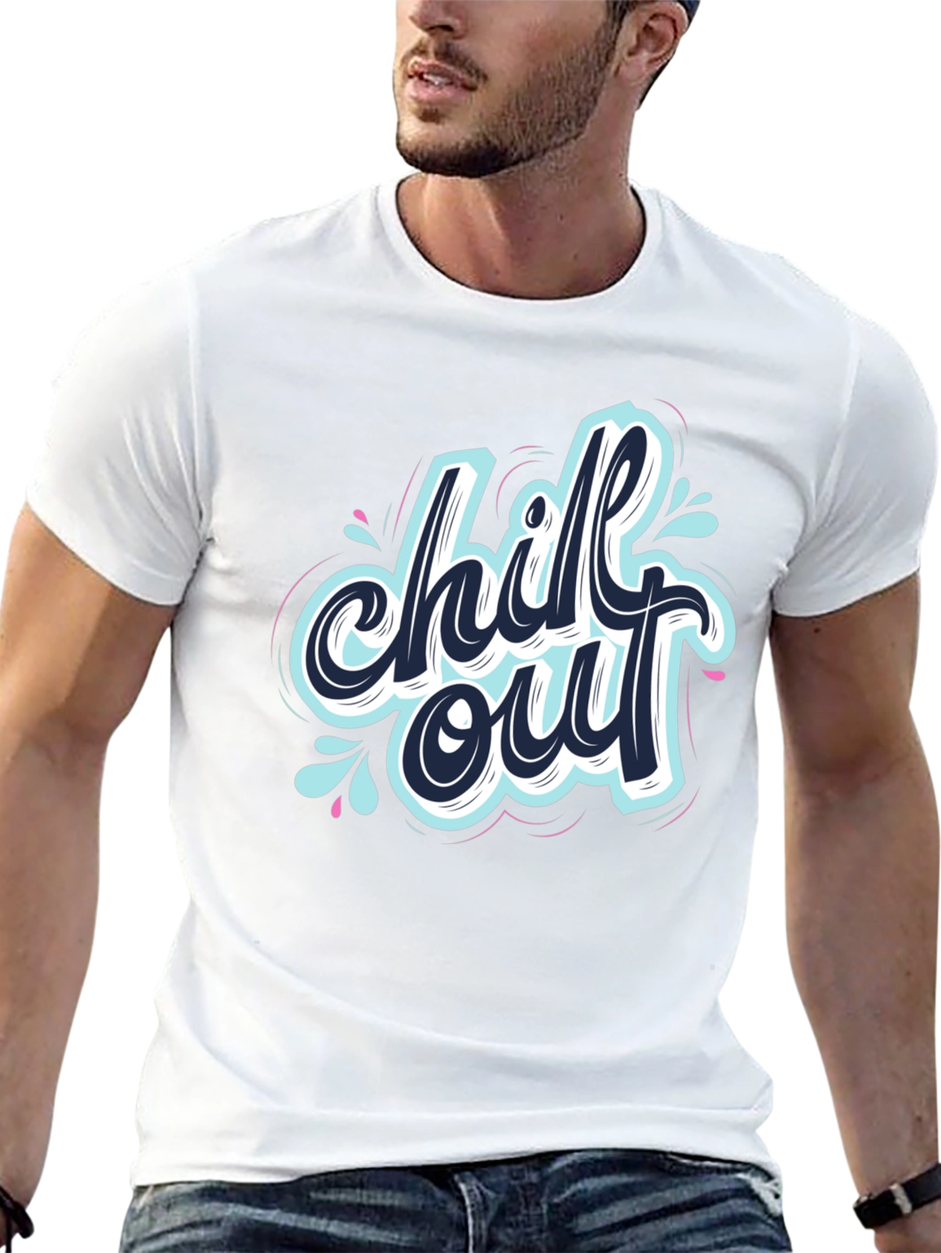 Chill Out Graphic Black T-Shirt