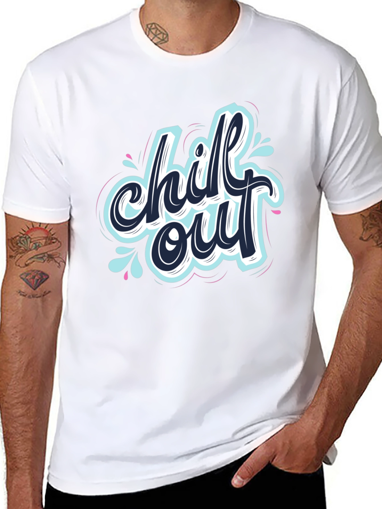 Chill Out Graphic Black T-Shirt
