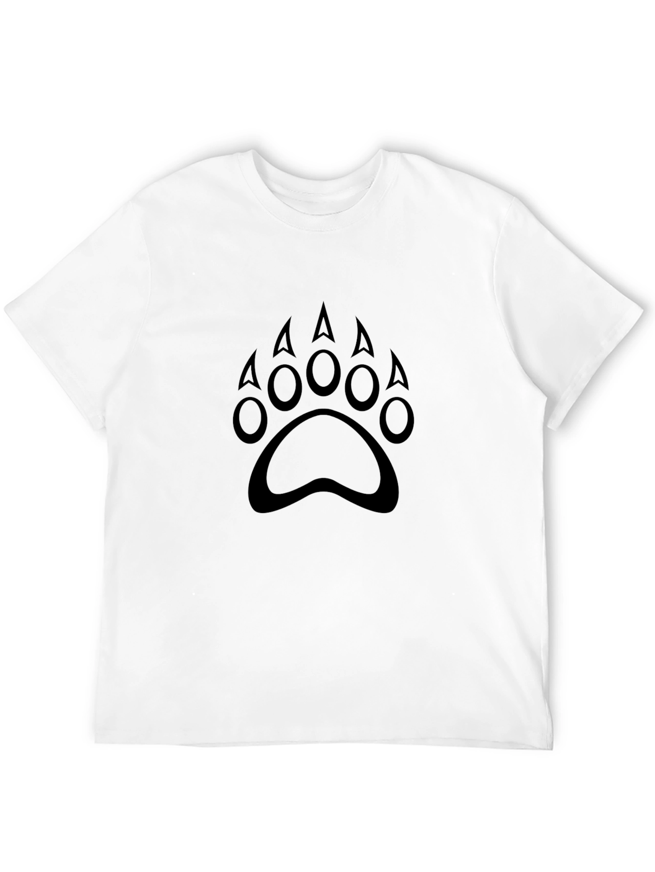 Black Bear Paw Print Crew Neck T-Shirt