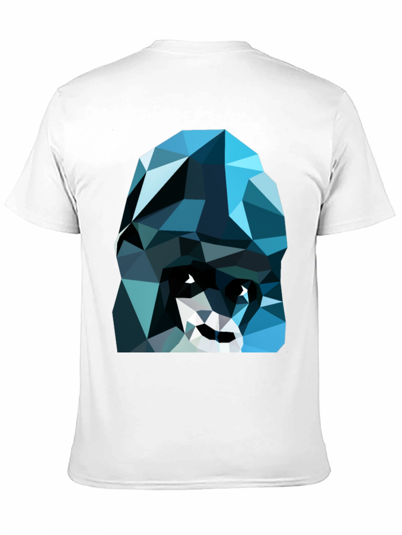 Geometric Blue Gorilla Graphic Black T-Shirt