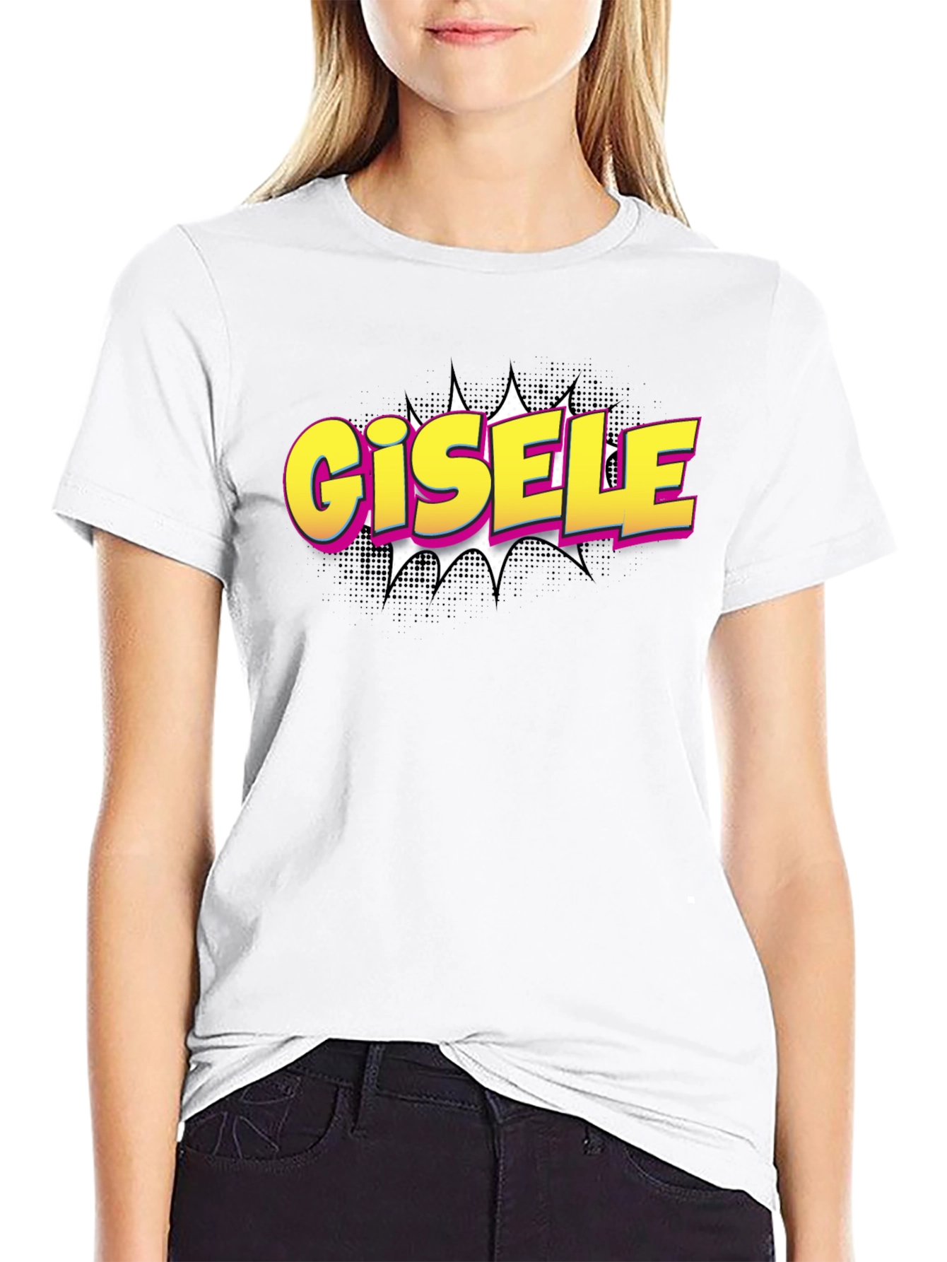 Gisele Comic Style T-Shirt - Black