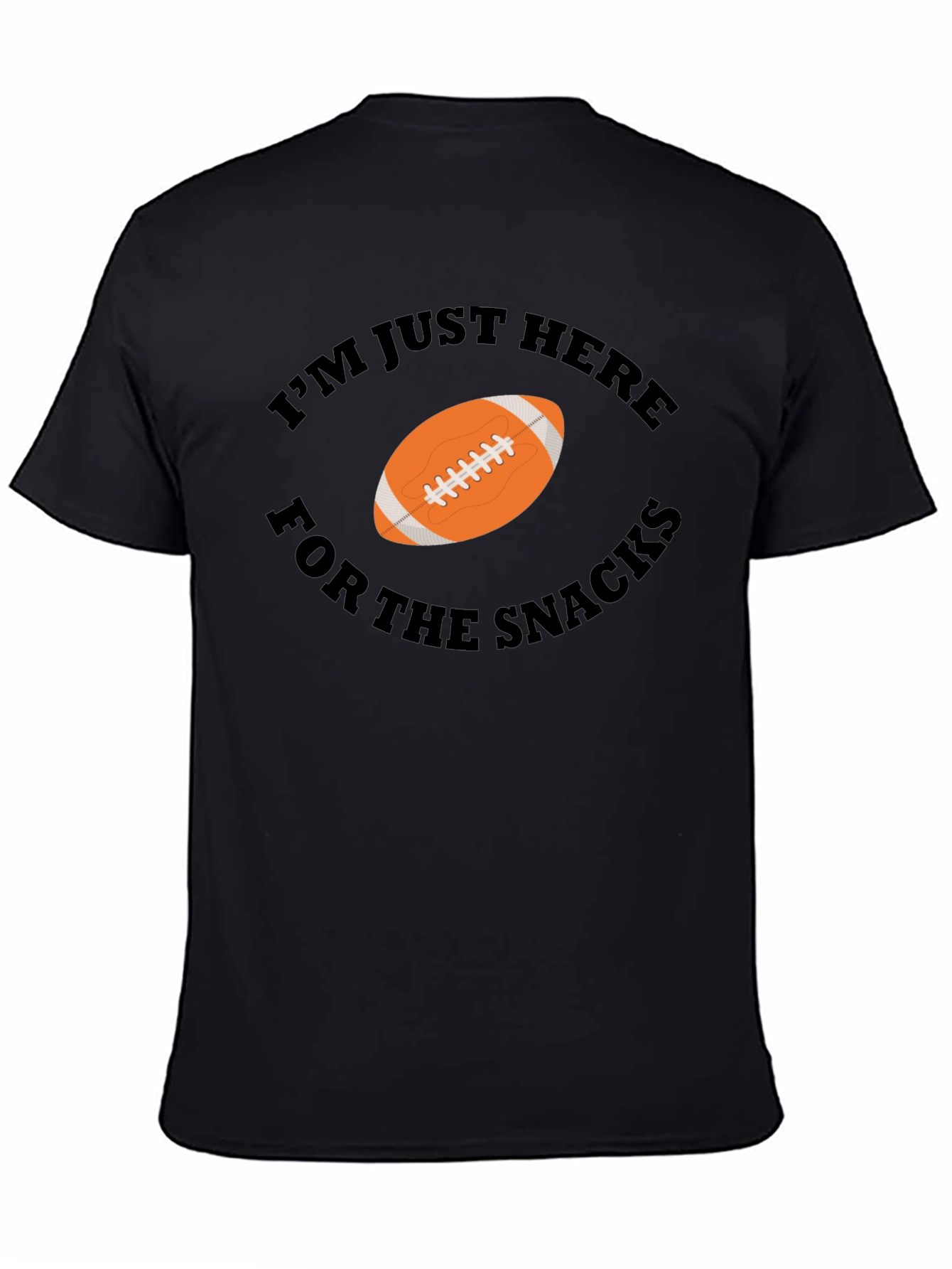 Snacks Football Graphic Tee - Black Cotton T-Shirt