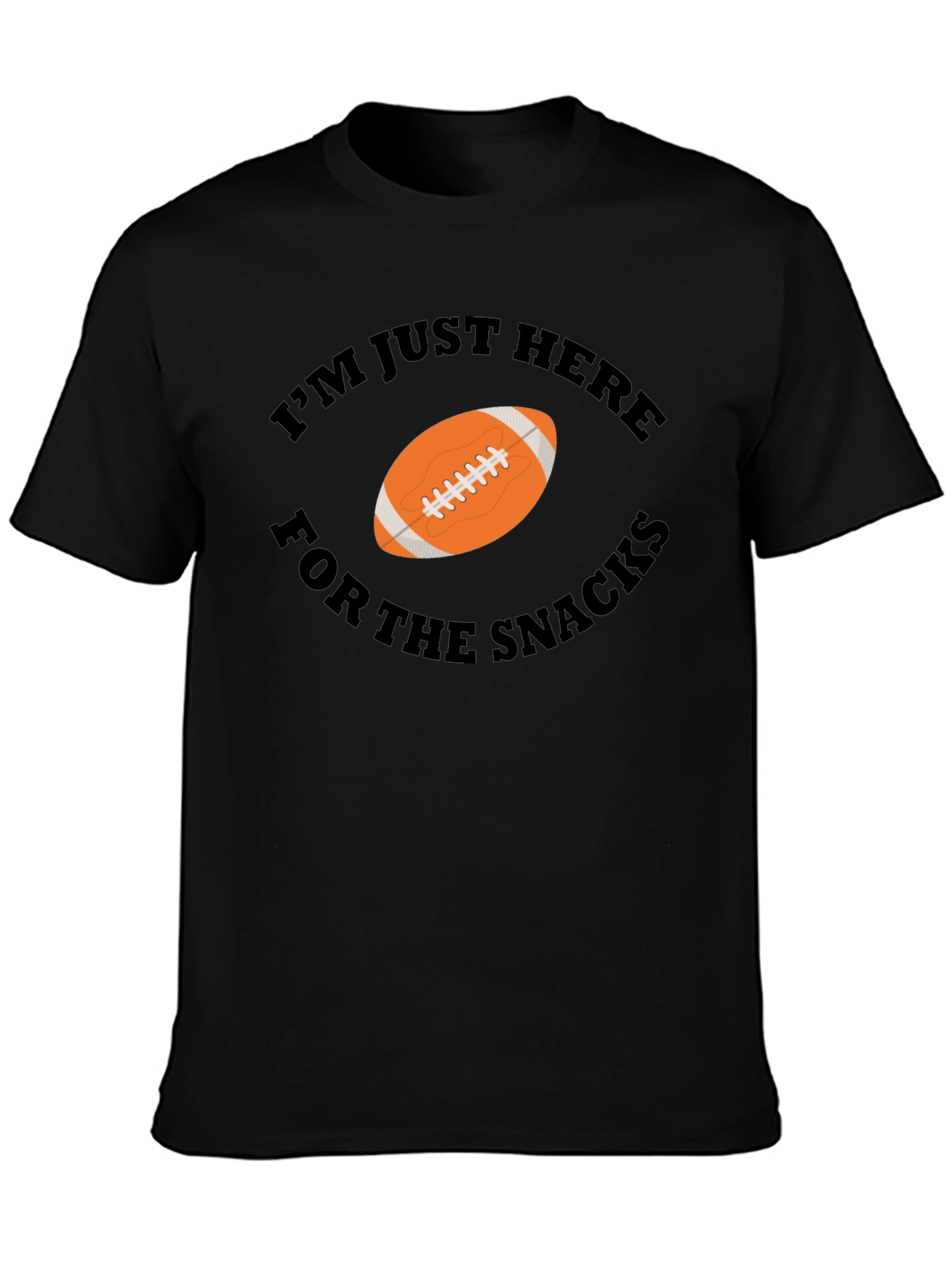 Snacks Football Graphic Tee - Black Cotton T-Shirt