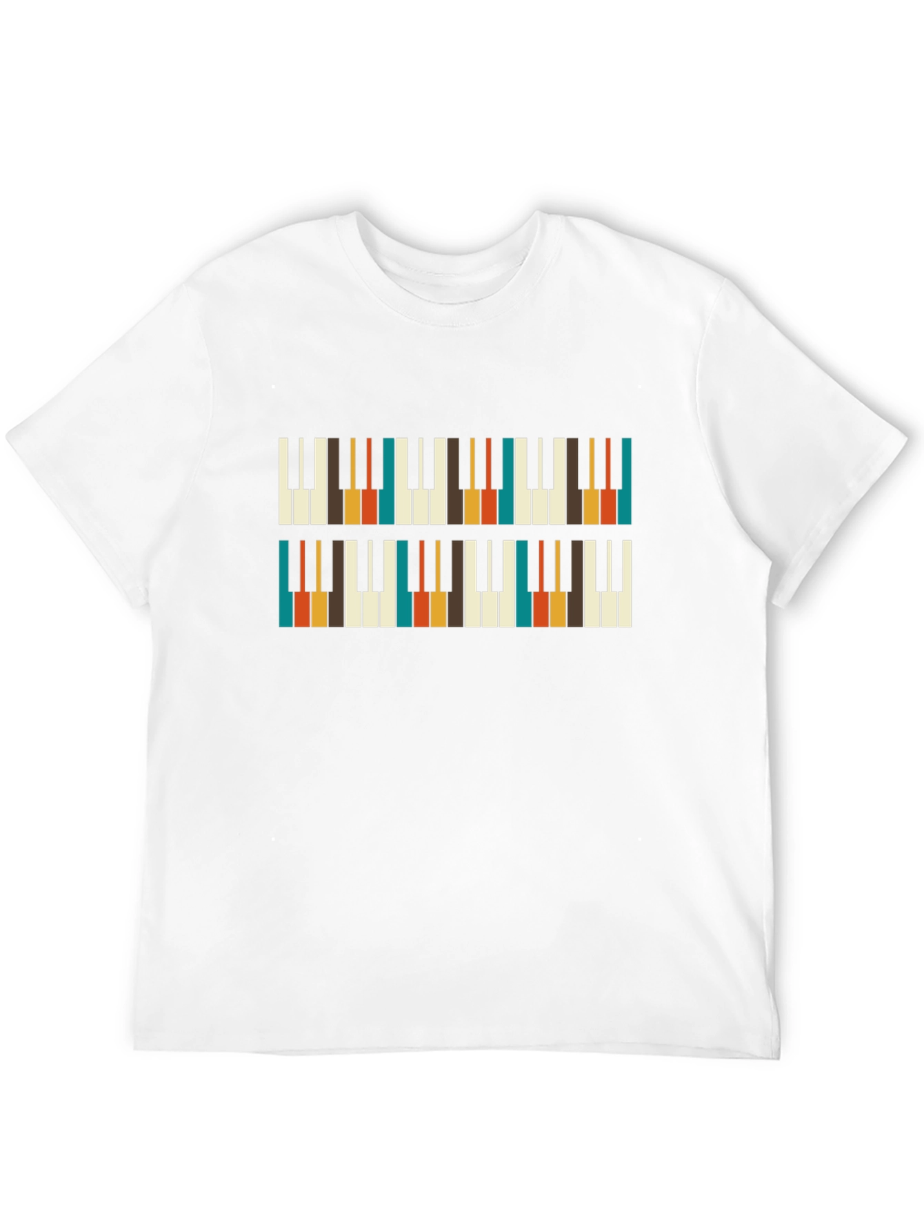 Retro Piano Keys Pattern T-Shirt