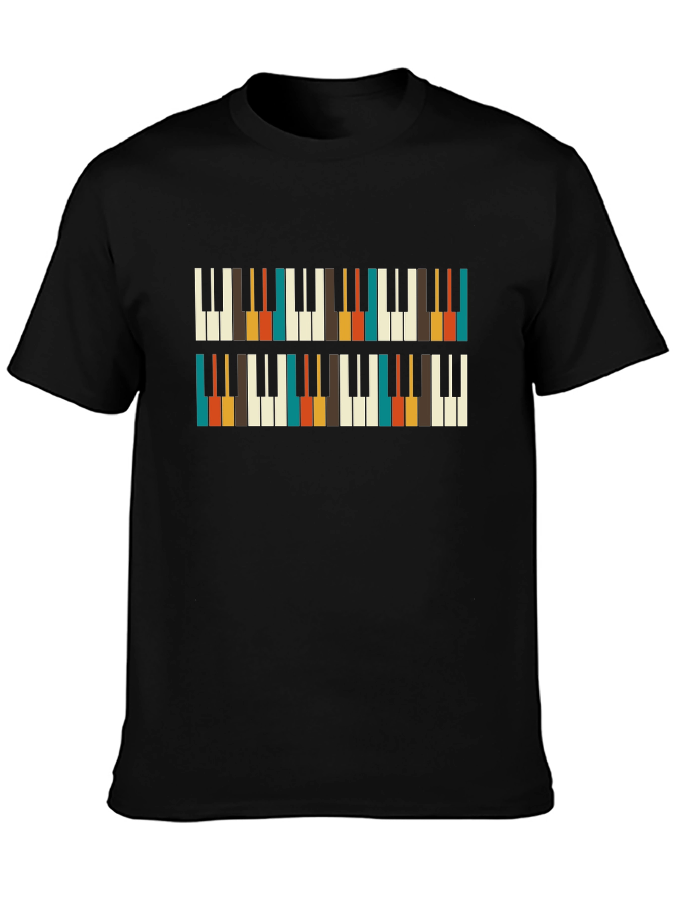 Retro Piano Keys Pattern T-Shirt