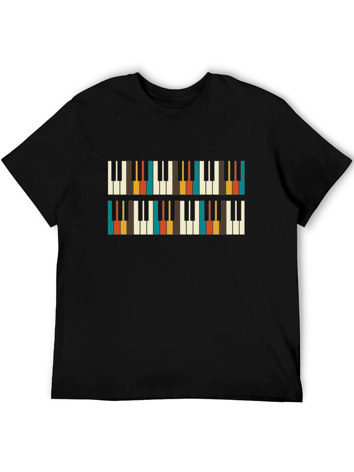Retro Piano Keys Pattern T-Shirt