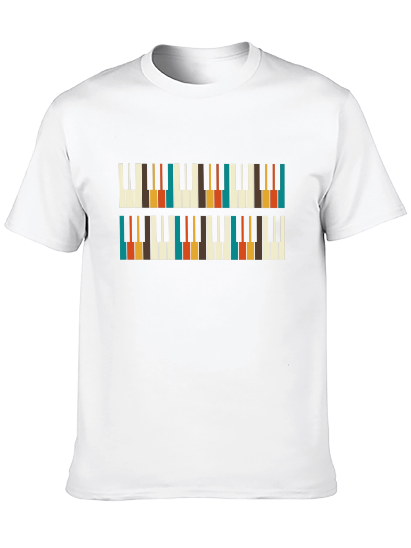 Retro Piano Keys Pattern T-Shirt