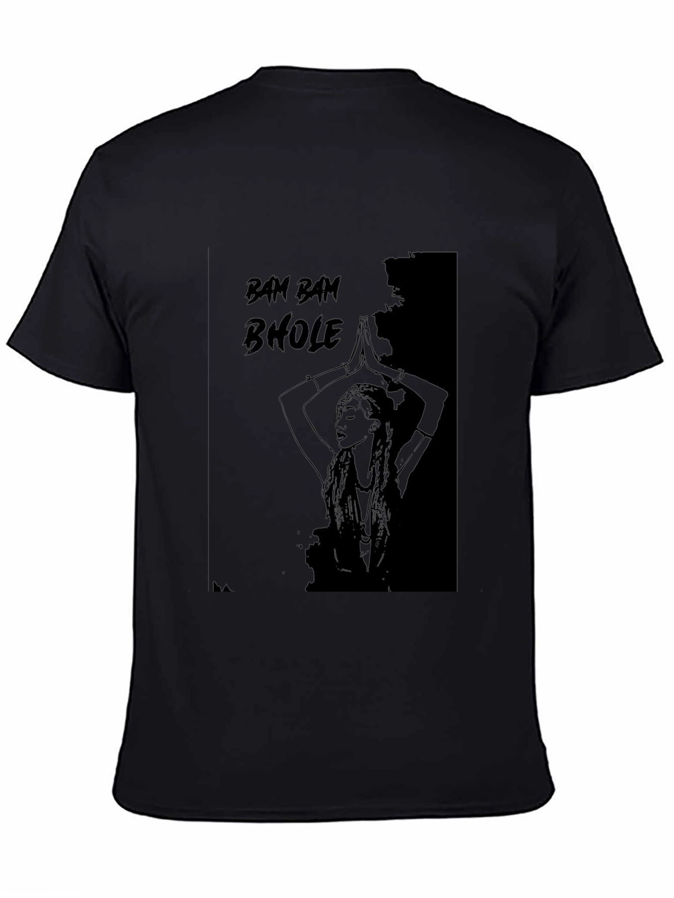 Bam Bam Bhole Graphic Black T-Shirt