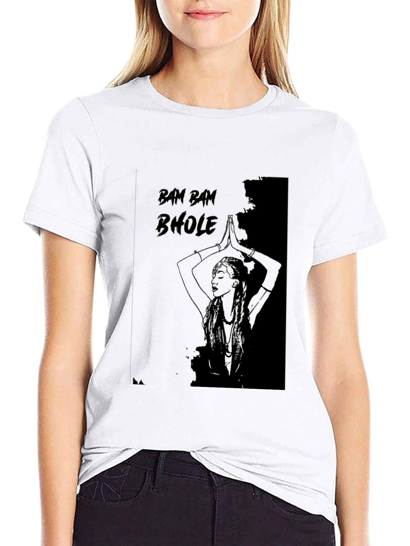 Bam Bam Bhole Graphic Black T-Shirt