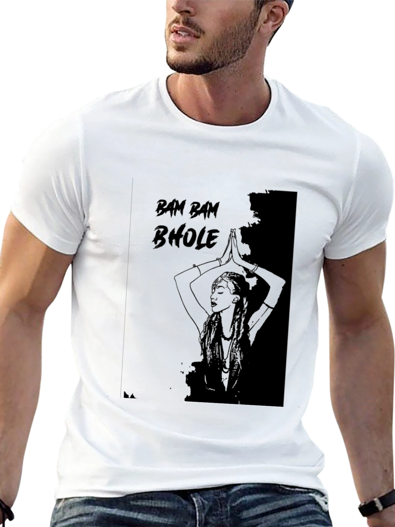 Bam Bam Bhole Graphic Black T-Shirt