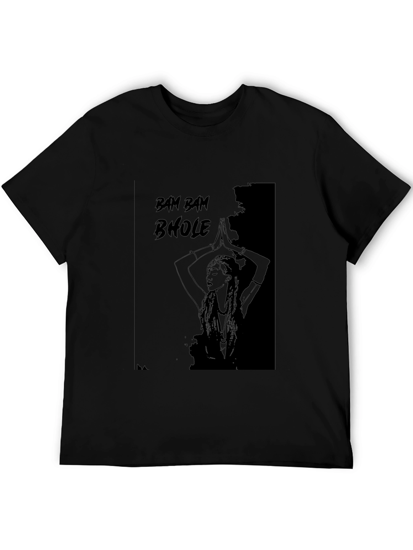 Bam Bam Bhole Graphic Black T-Shirt
