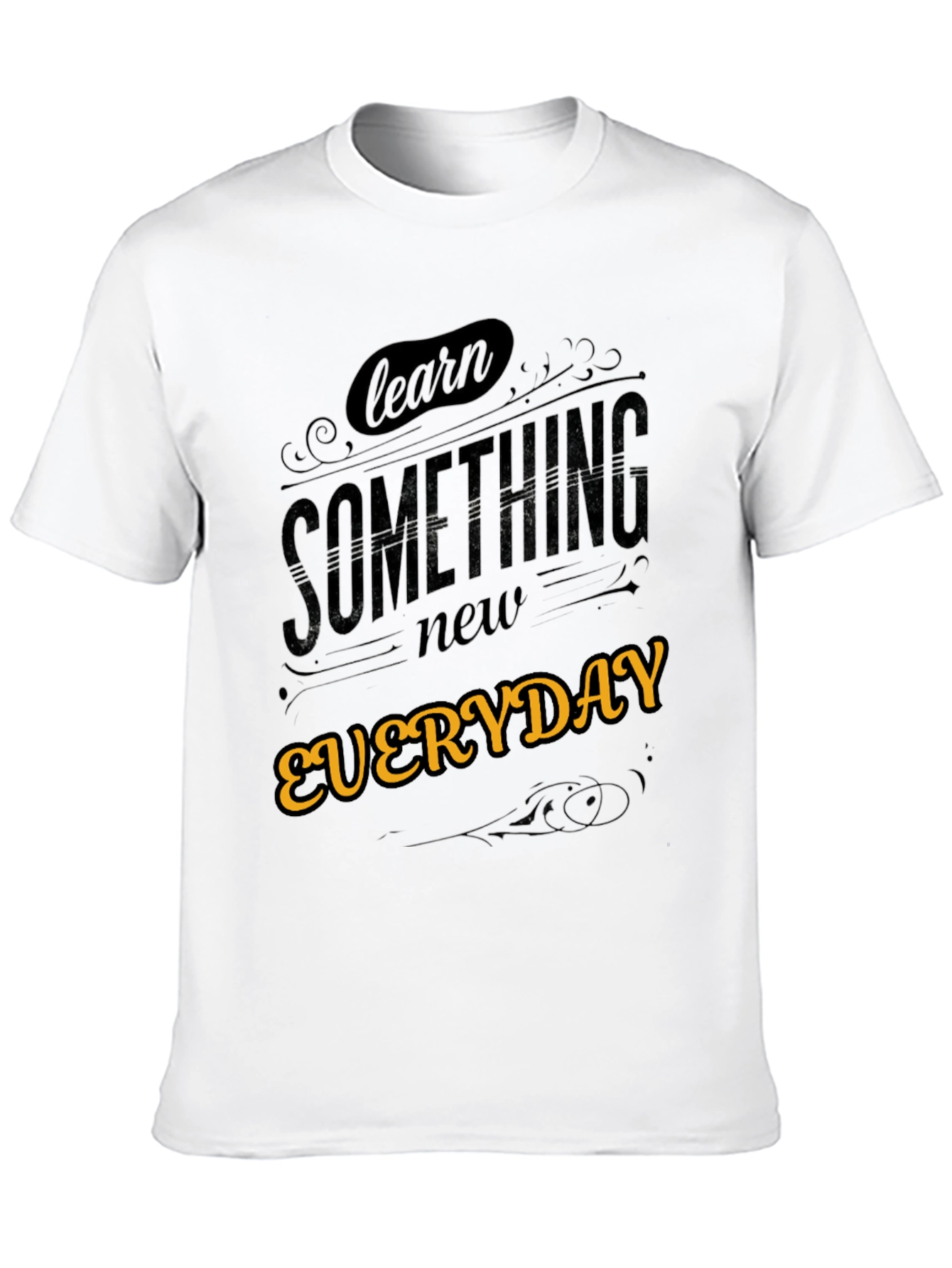 Learn Something New Everyday Black Graphic Tee
