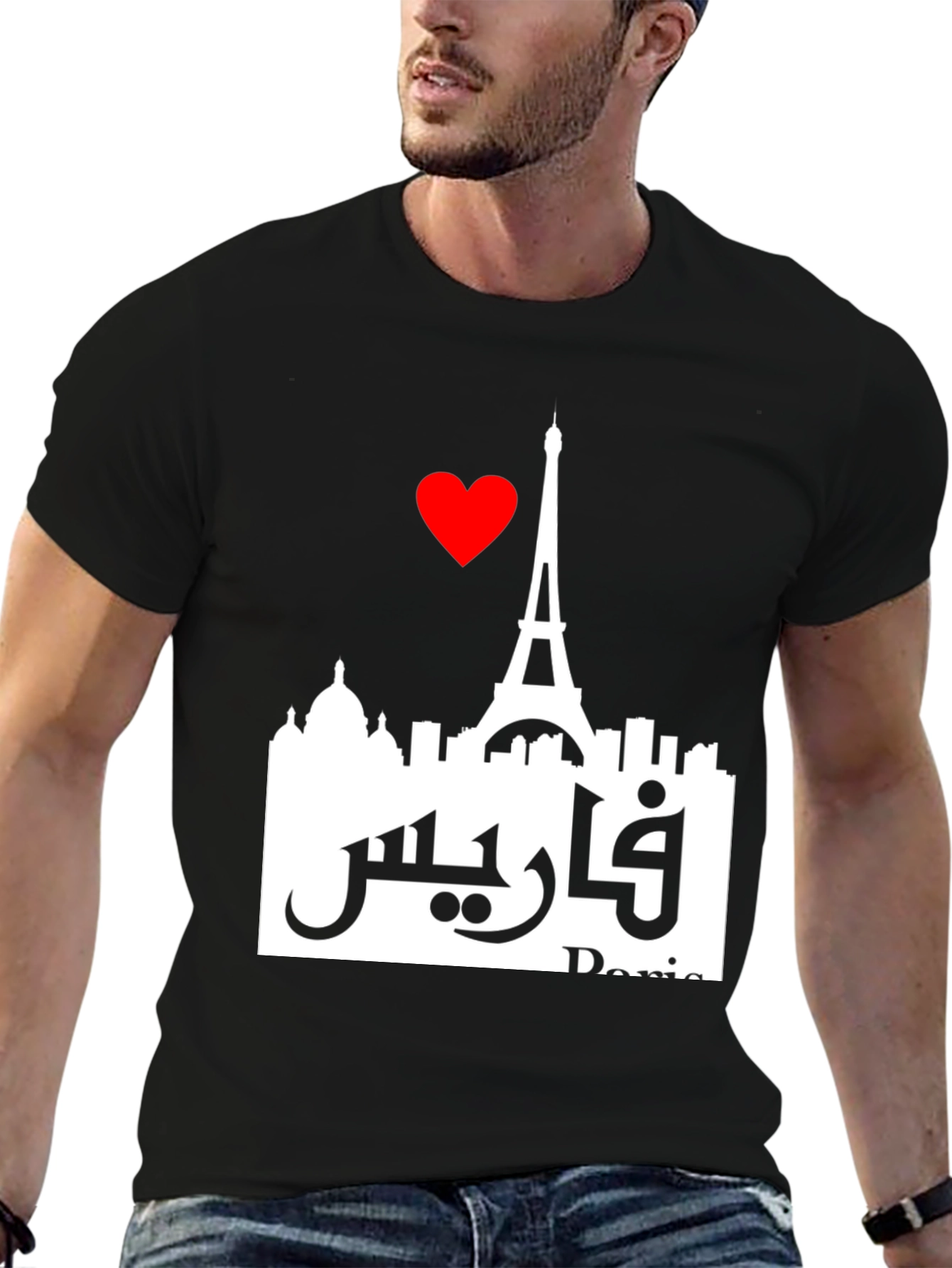 Paris Love Graphic Tee - Eiffel Tower Cityscape T-Shirt