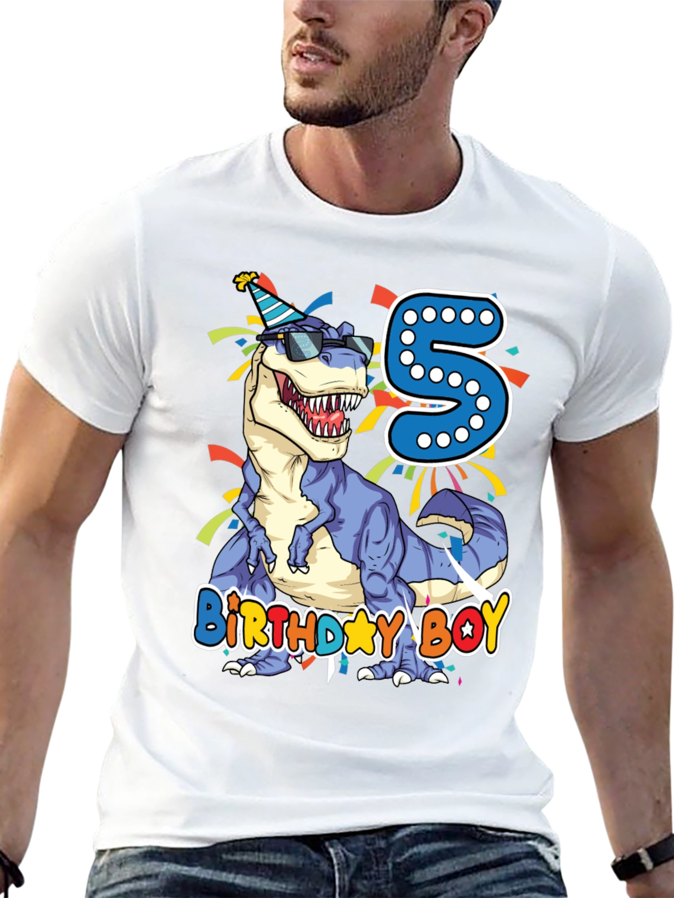Birthday Boy Dinosaur T-Shirt - Age 5