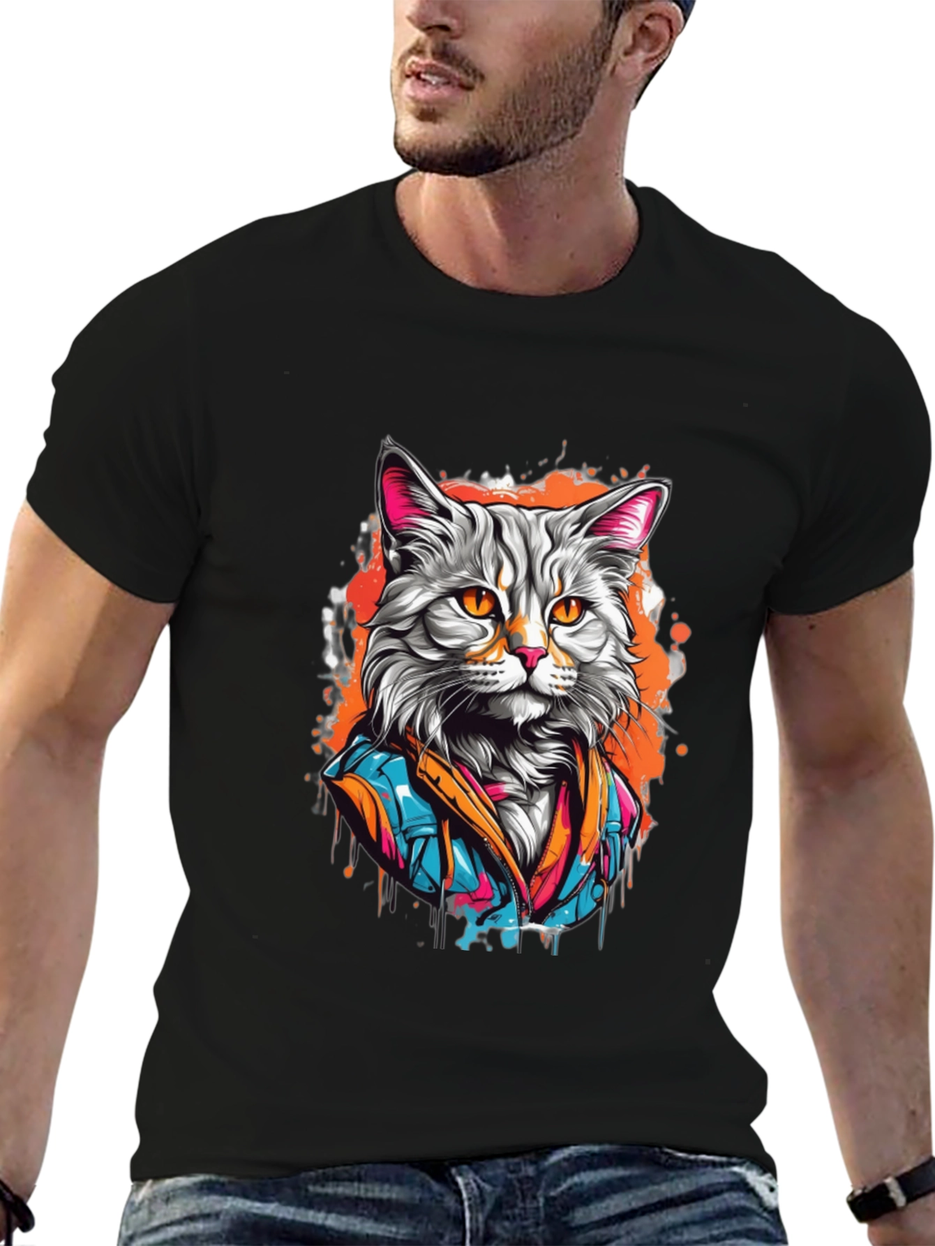 Cool Cat T-Shirt - Artistic Design