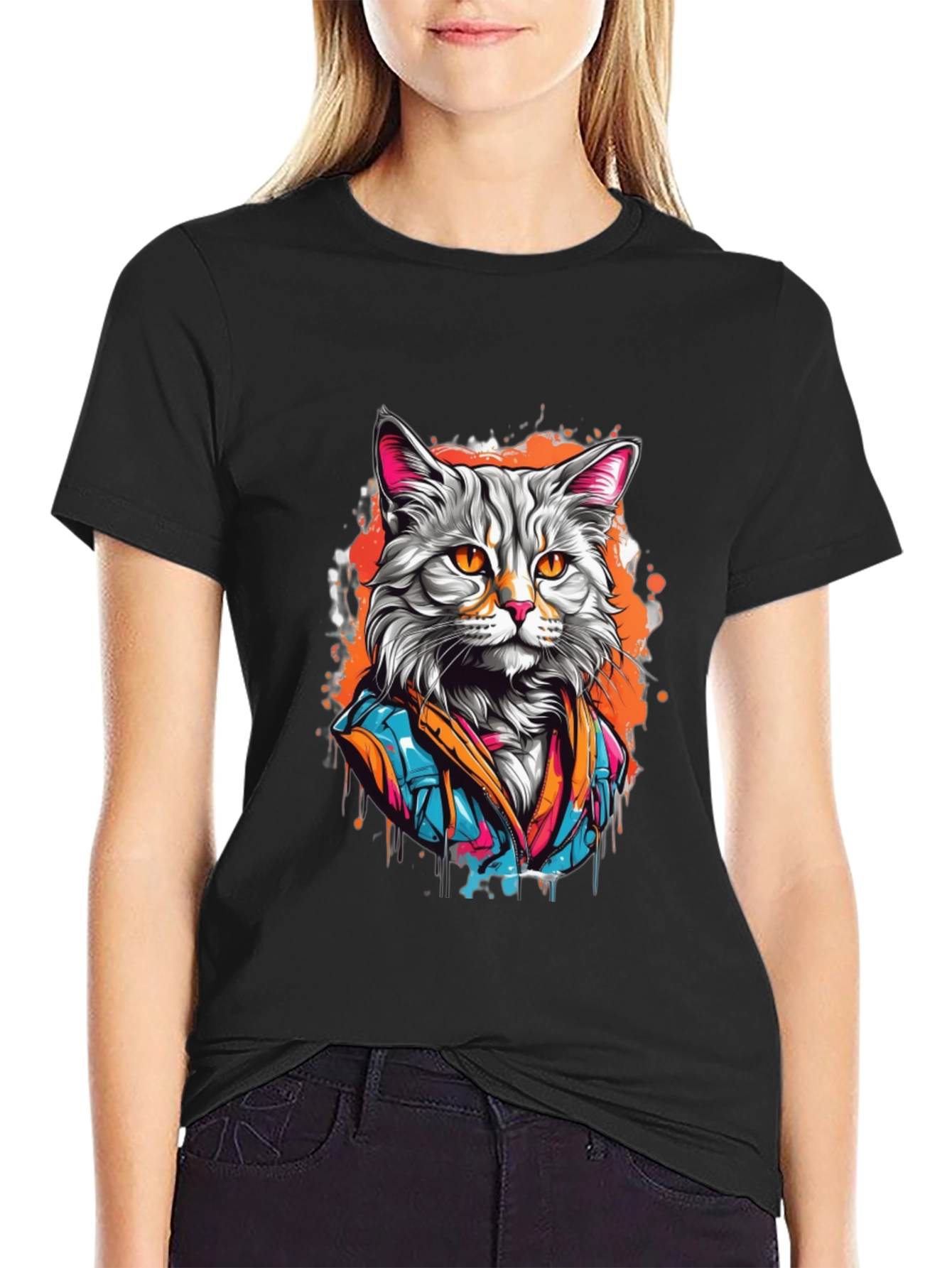 Cool Cat T-Shirt - Artistic Design