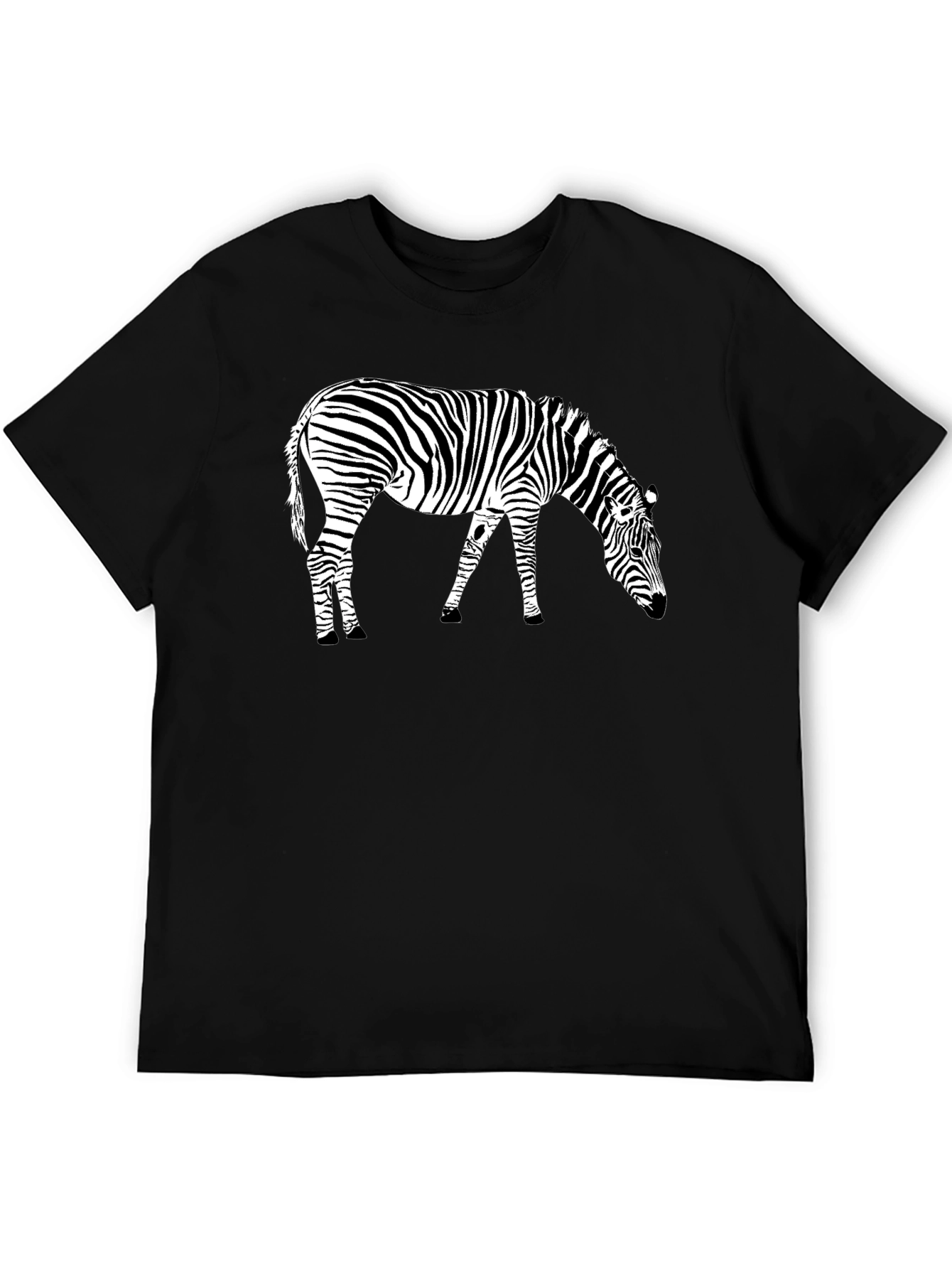 Zebra Graphic Tee - Black Crewneck T-Shirt