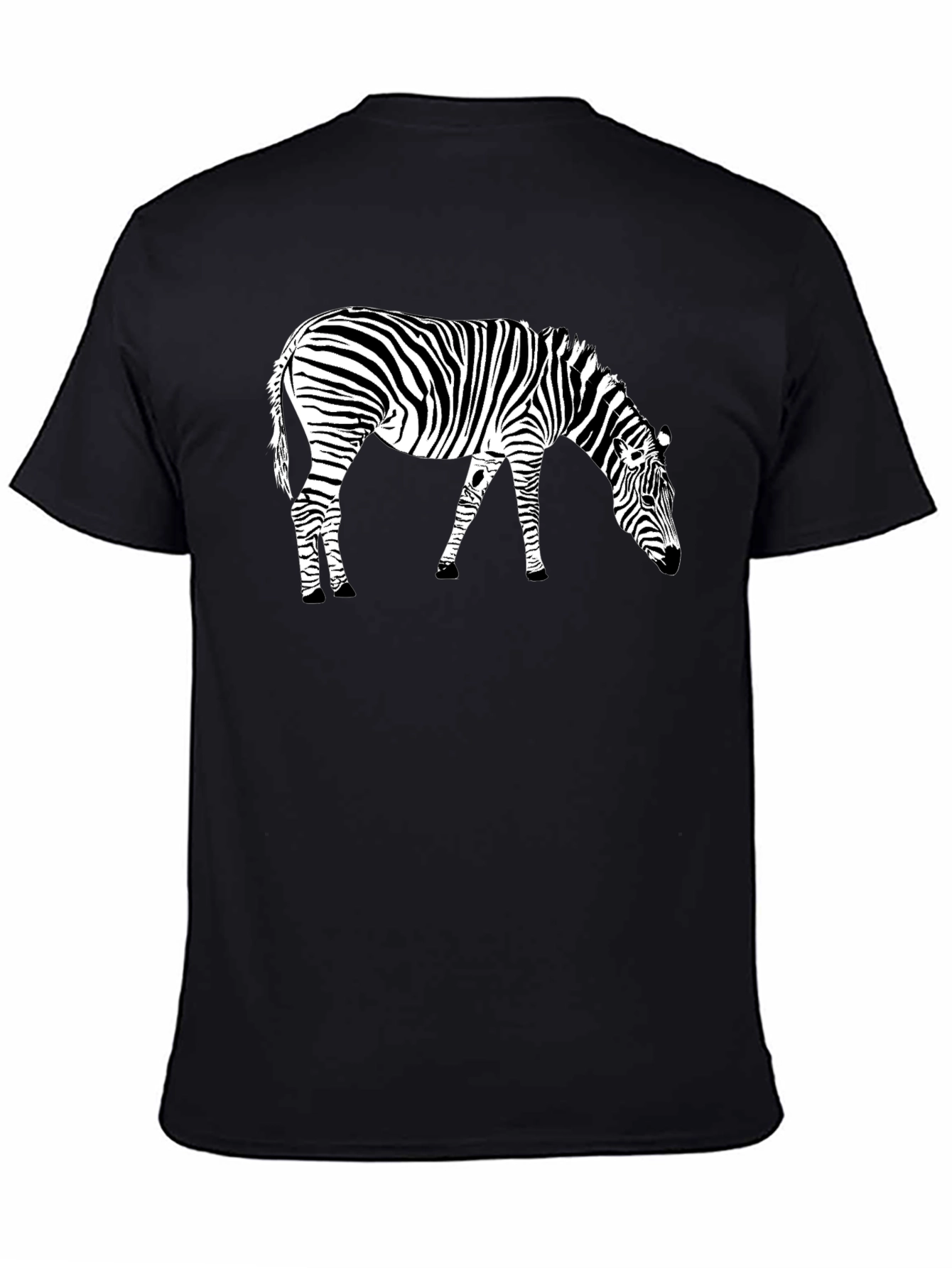 Zebra Graphic Tee - Black Crewneck T-Shirt