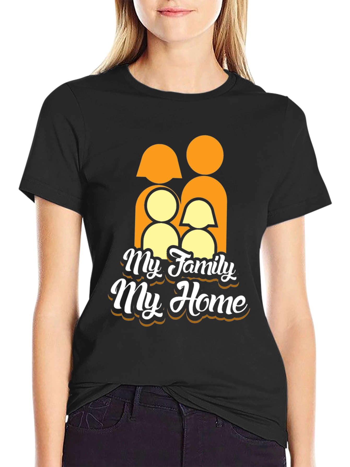 Family Home Graphic Tee - Black Unisex T-Shirt