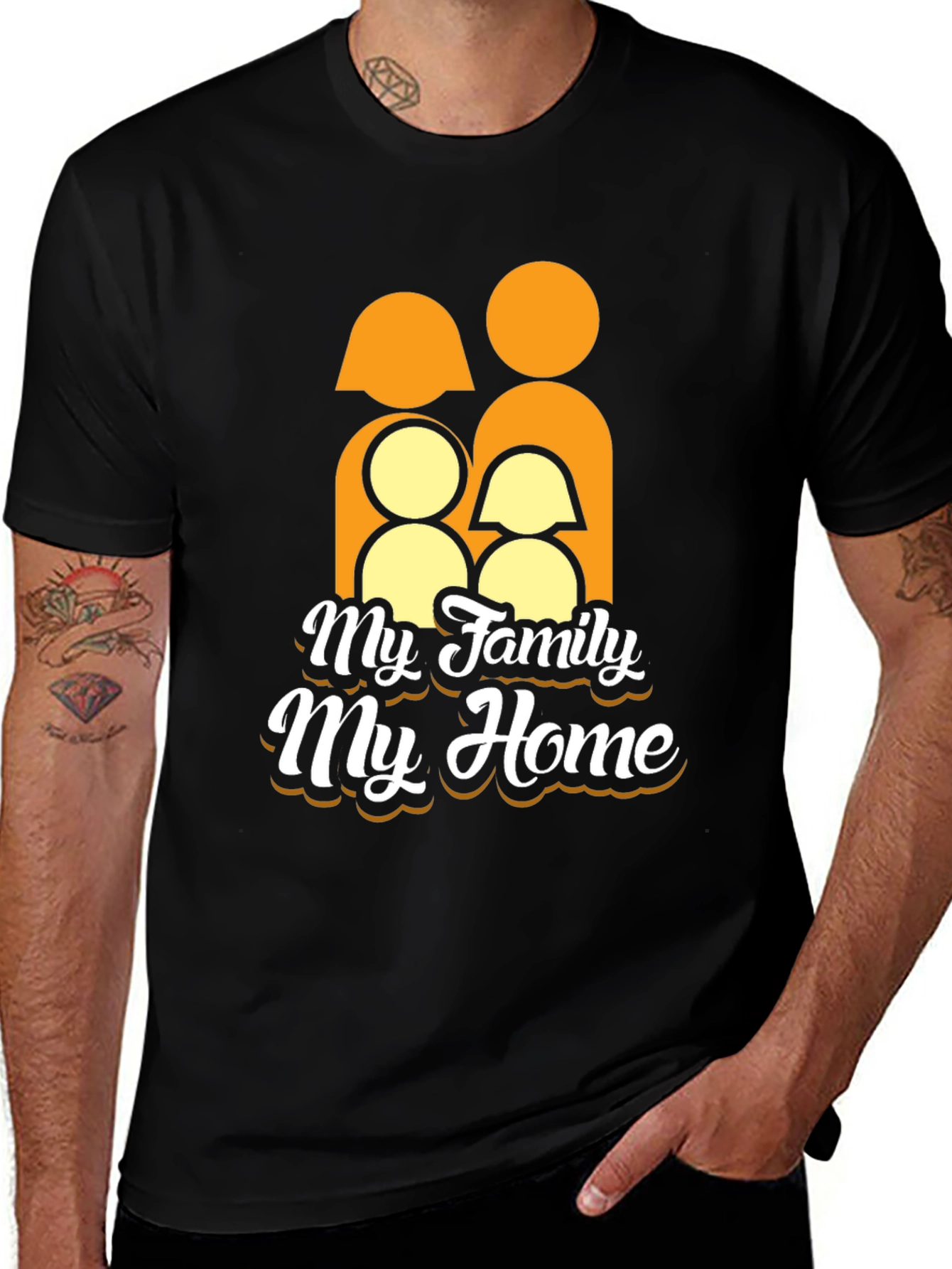 Family Home Graphic Tee - Black Unisex T-Shirt