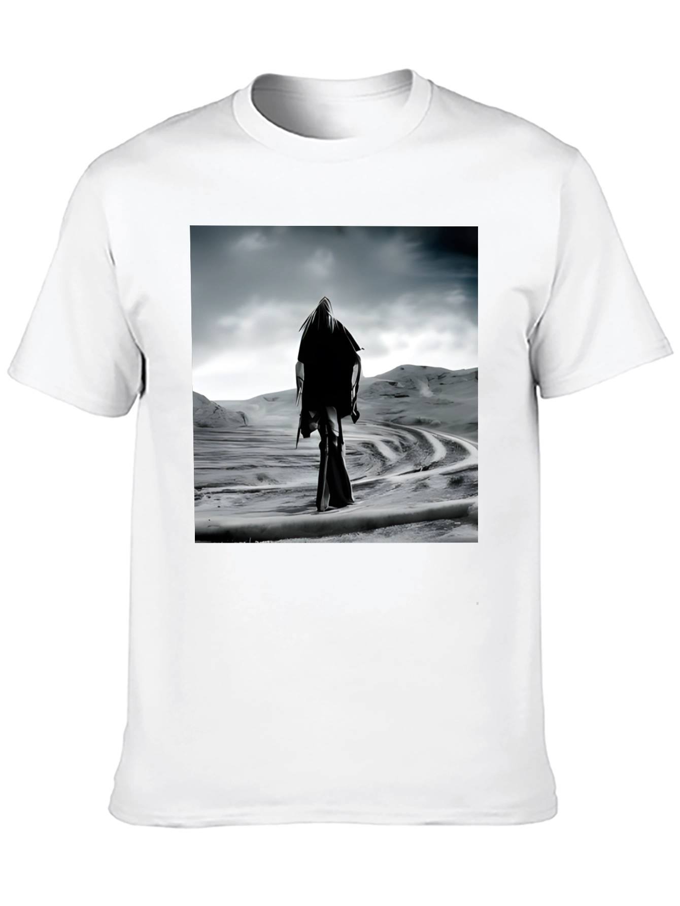 Mystic Wanderer Graphic Tee - Black Cotton Comfort