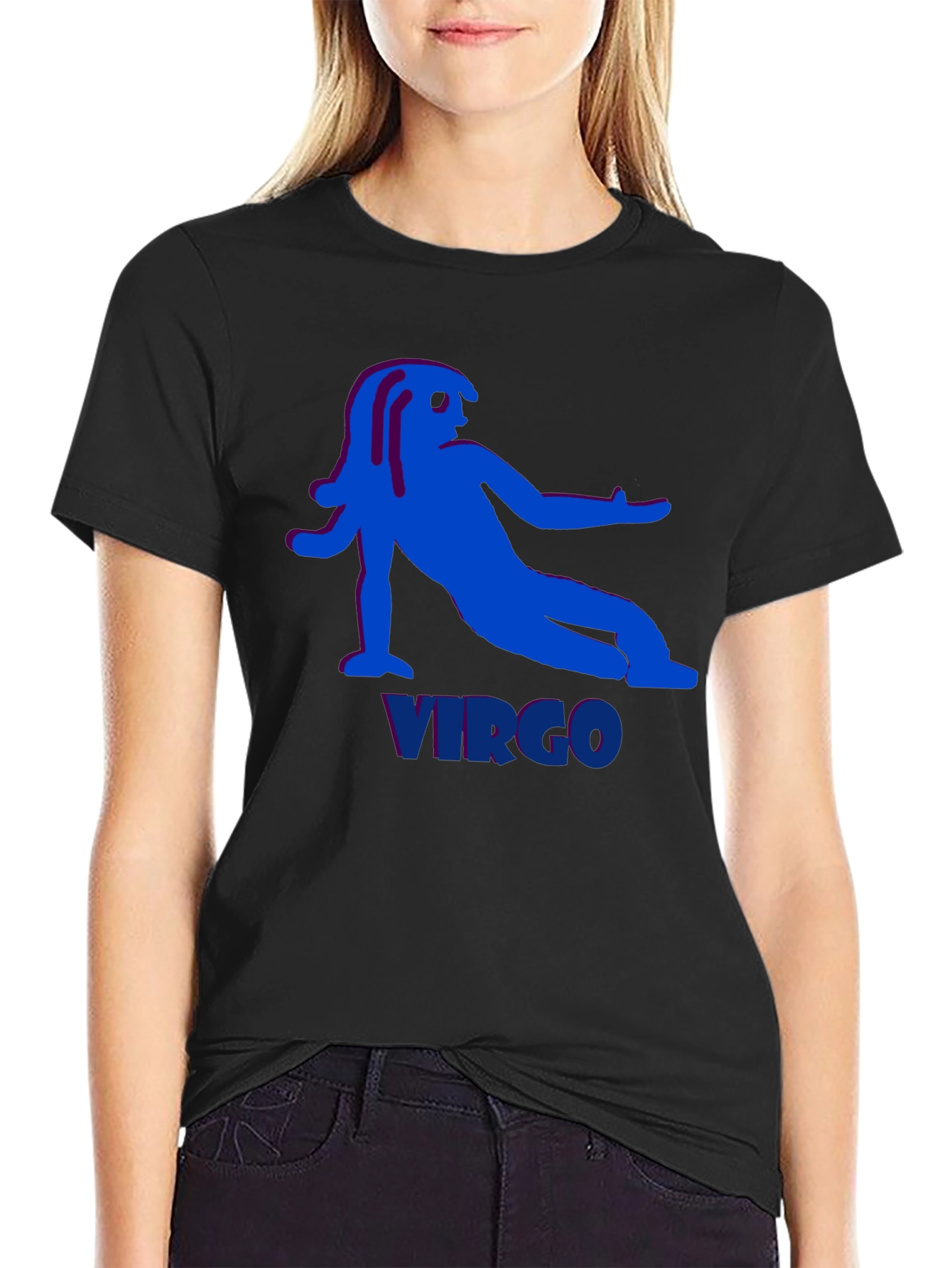 Virgo Zodiac Graphic Tee - Black Cotton T-Shirt