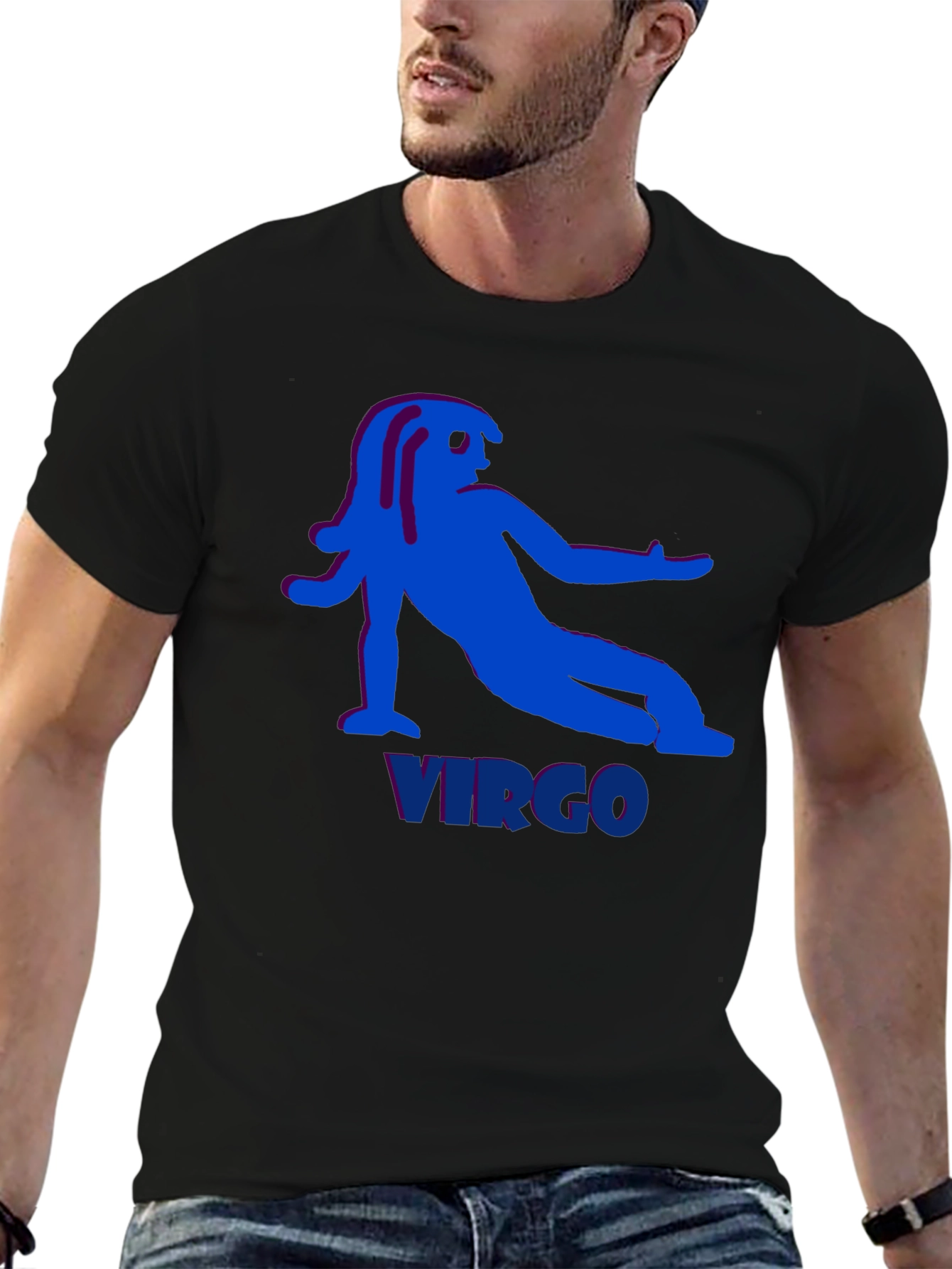 Virgo Zodiac Graphic Tee - Black Cotton T-Shirt