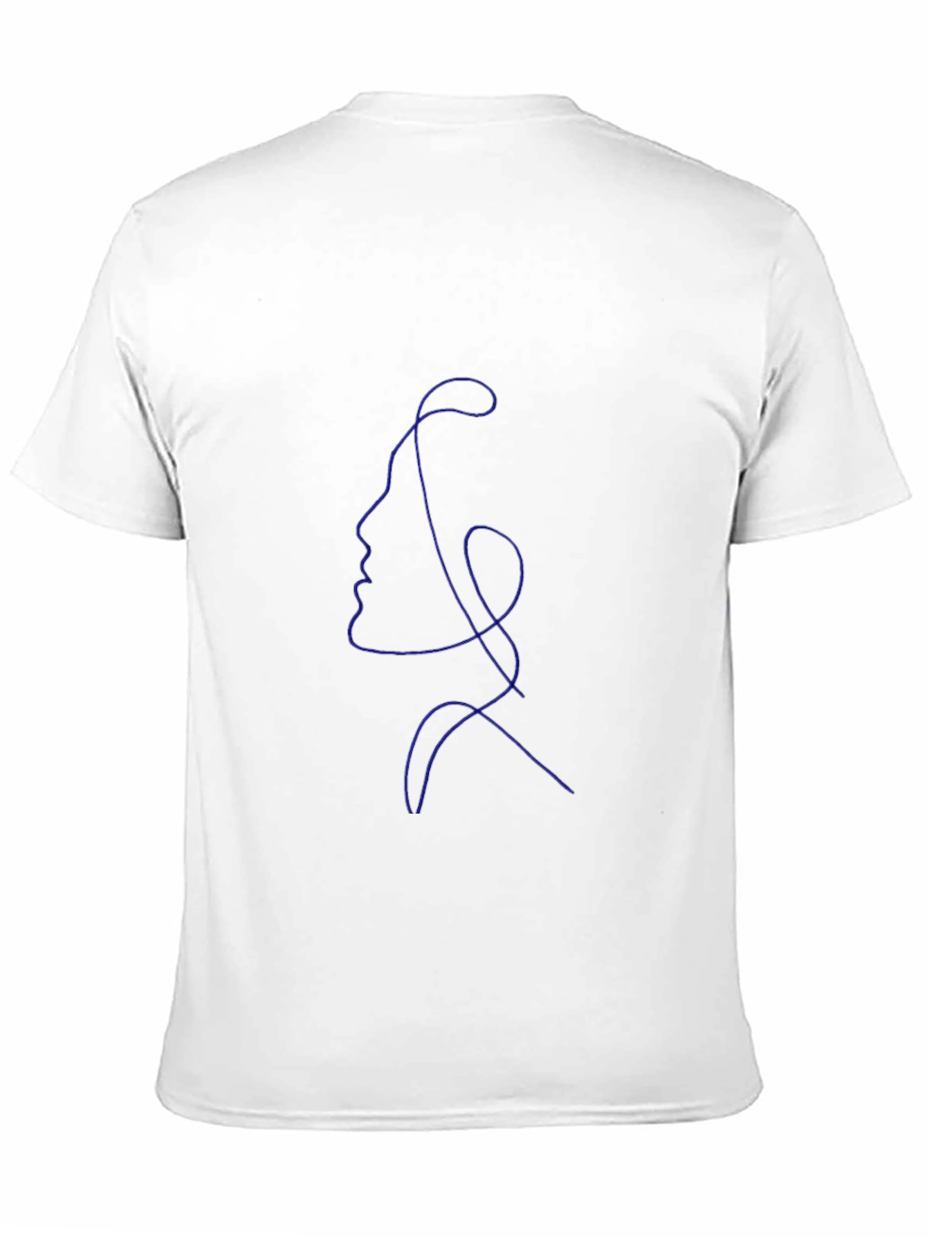 Abstract Face Line Art Black T-Shirt