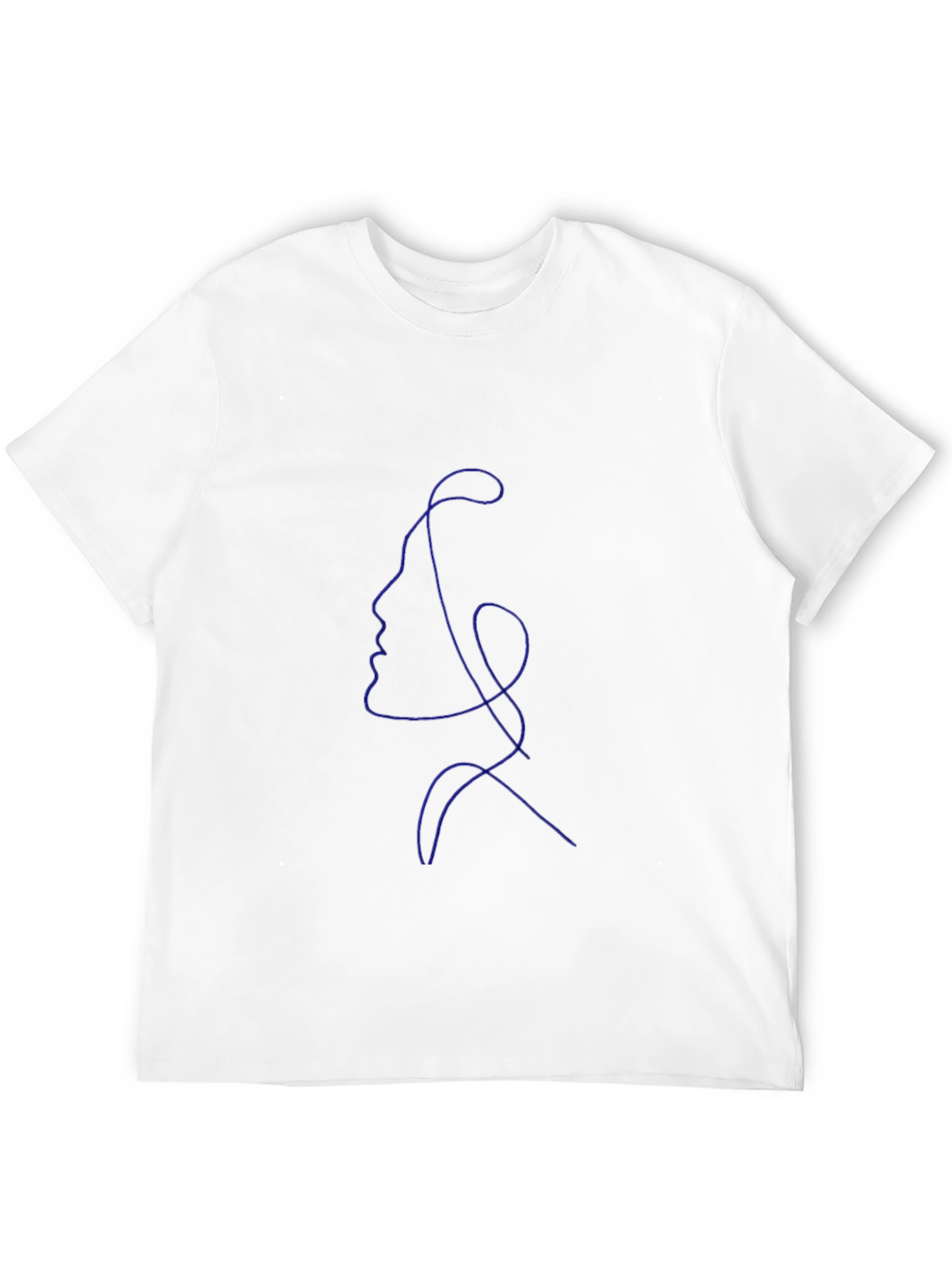 Abstract Face Line Art Black T-Shirt
