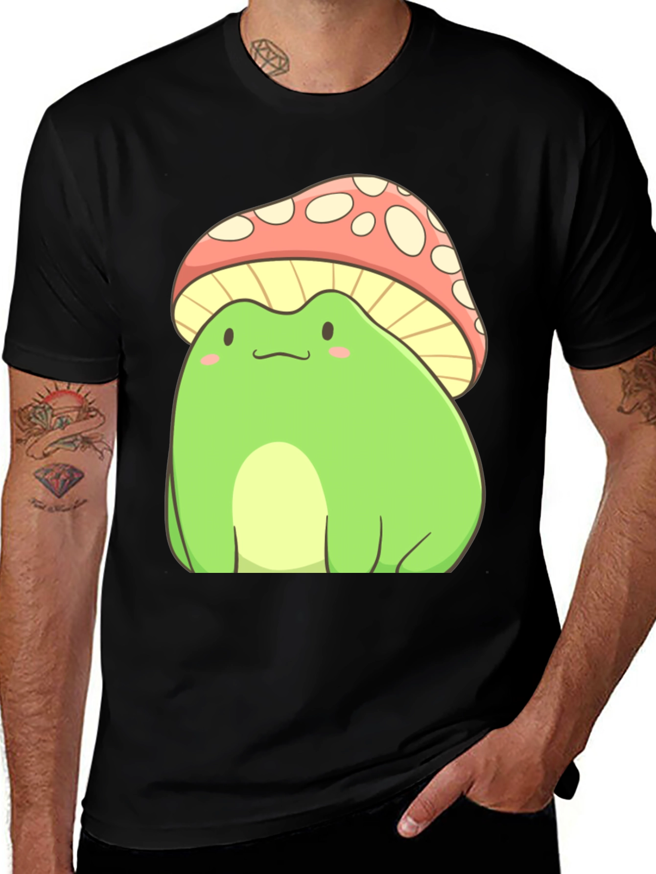 Frog Mushroom T-Shirt - Cute Cartoon Style