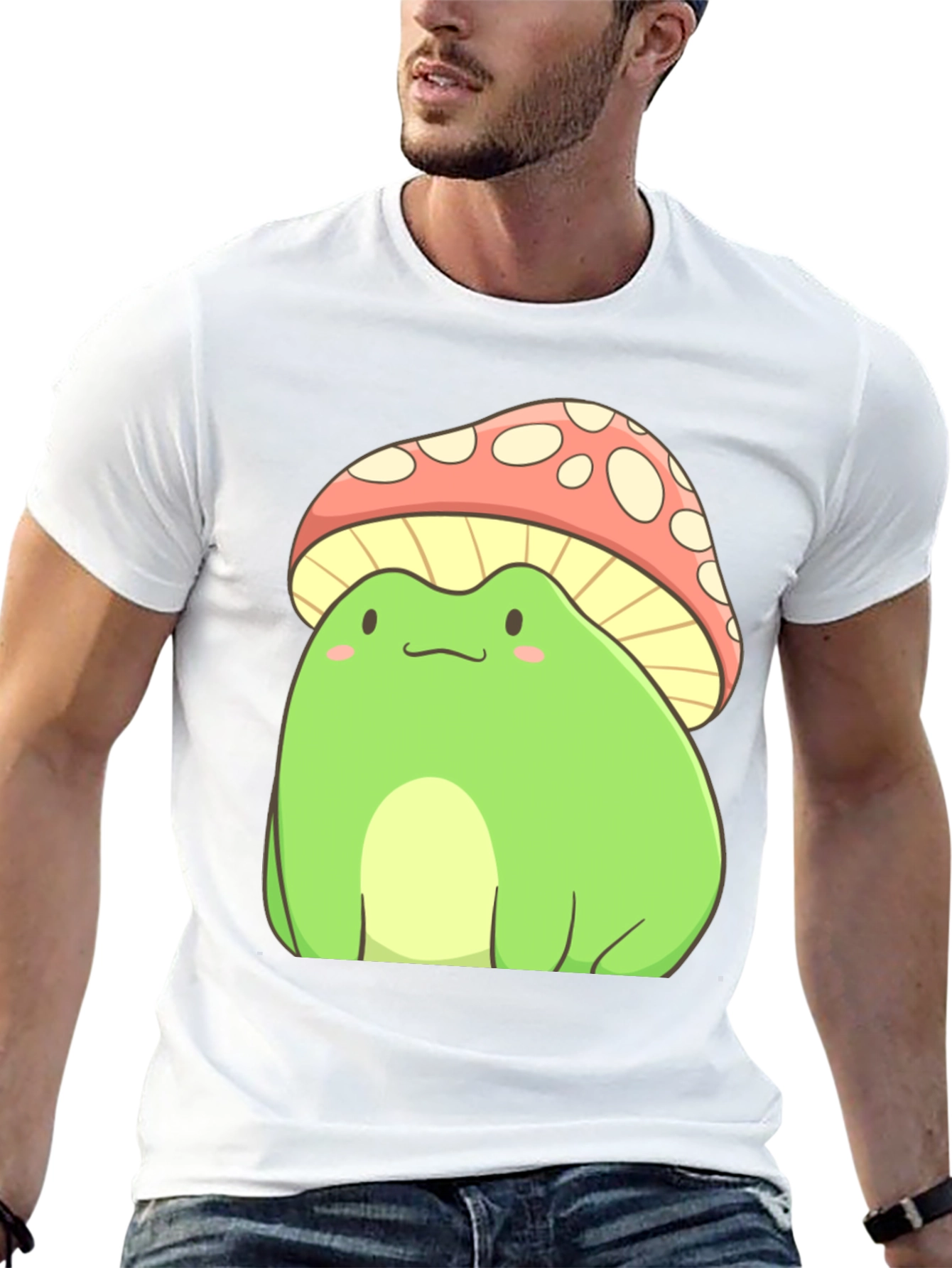 Frog Mushroom T-Shirt - Cute Cartoon Style