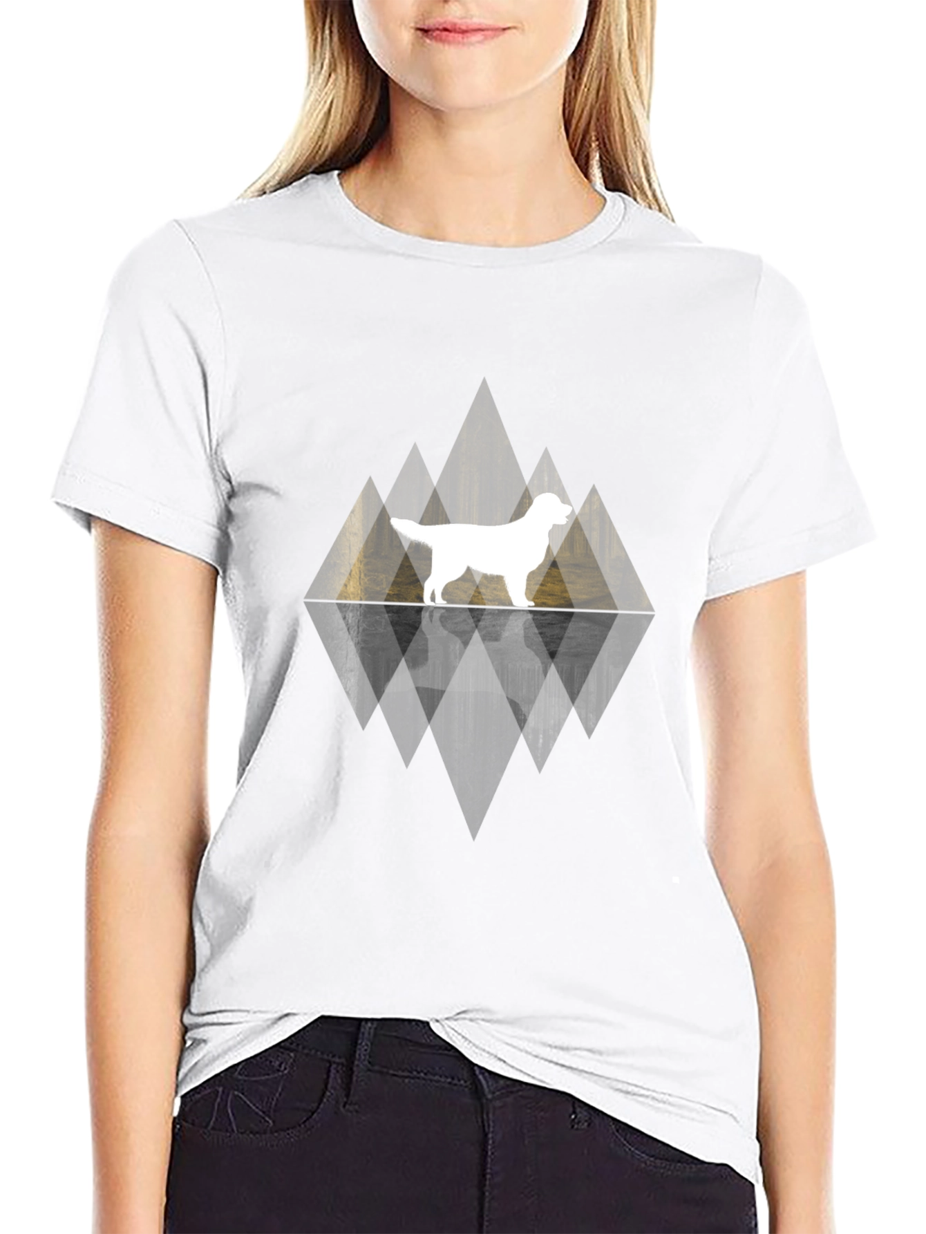 Dog Silhouette Graphic Tee - Black