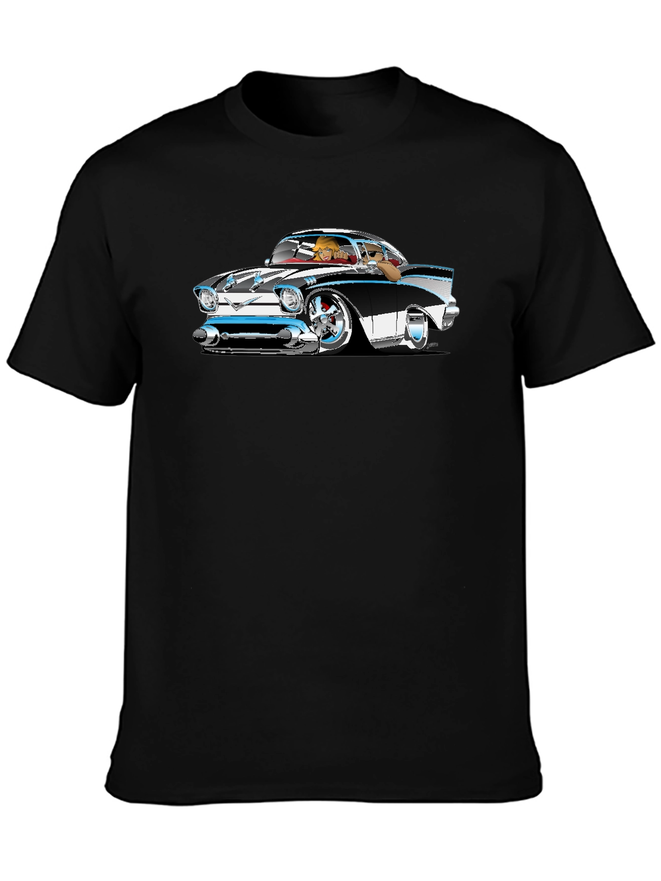 Classic Car Cartoon Graphic T-Shirt
