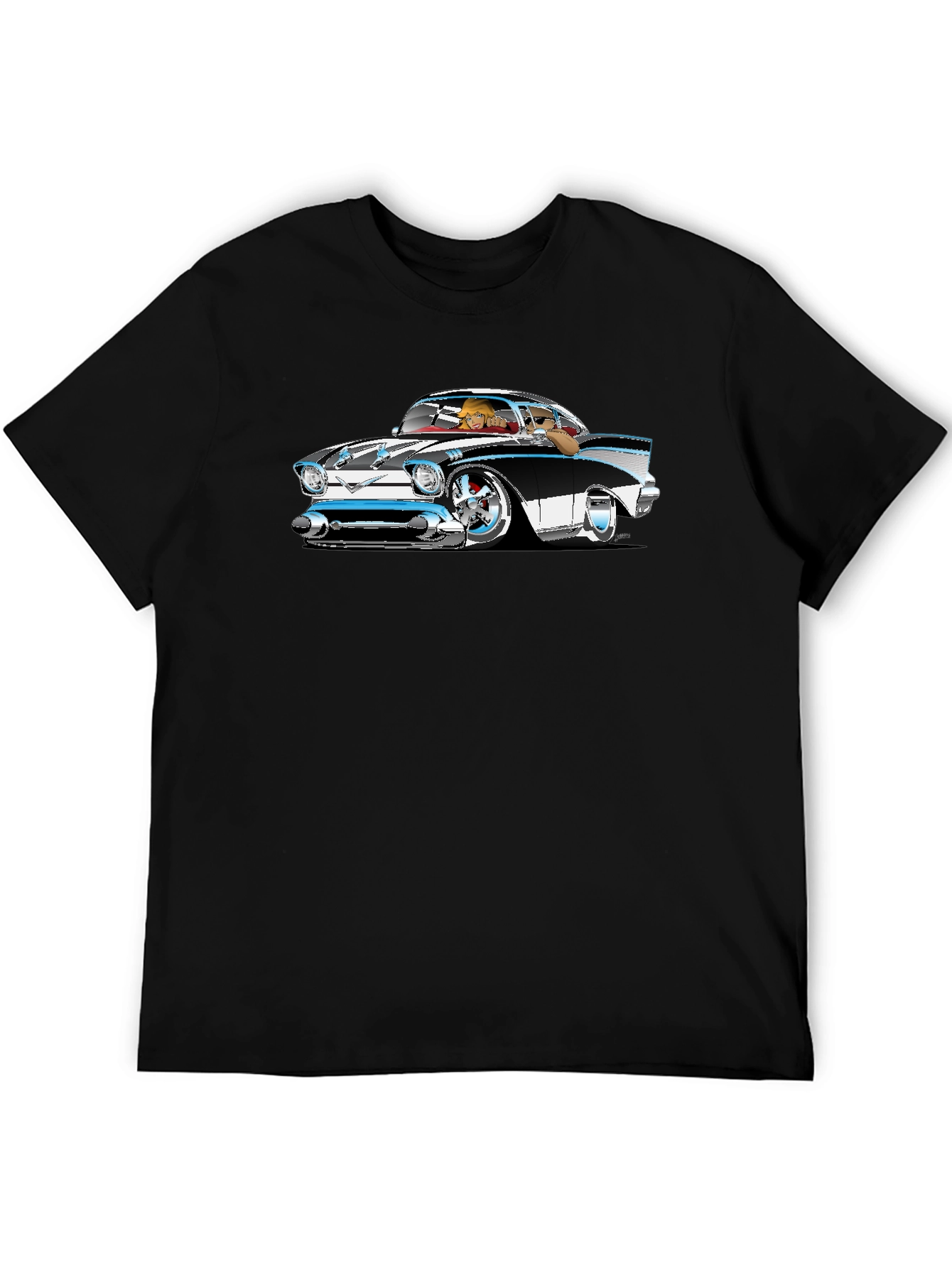 Classic Car Cartoon Graphic T-Shirt
