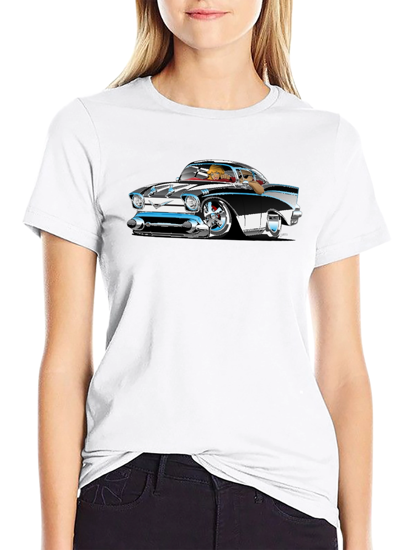 Classic Car Cartoon Graphic T-Shirt