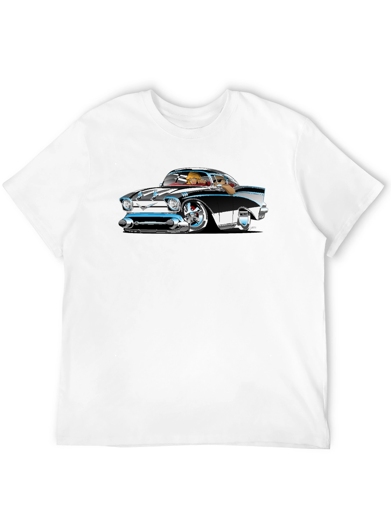Classic Car Cartoon Graphic T-Shirt