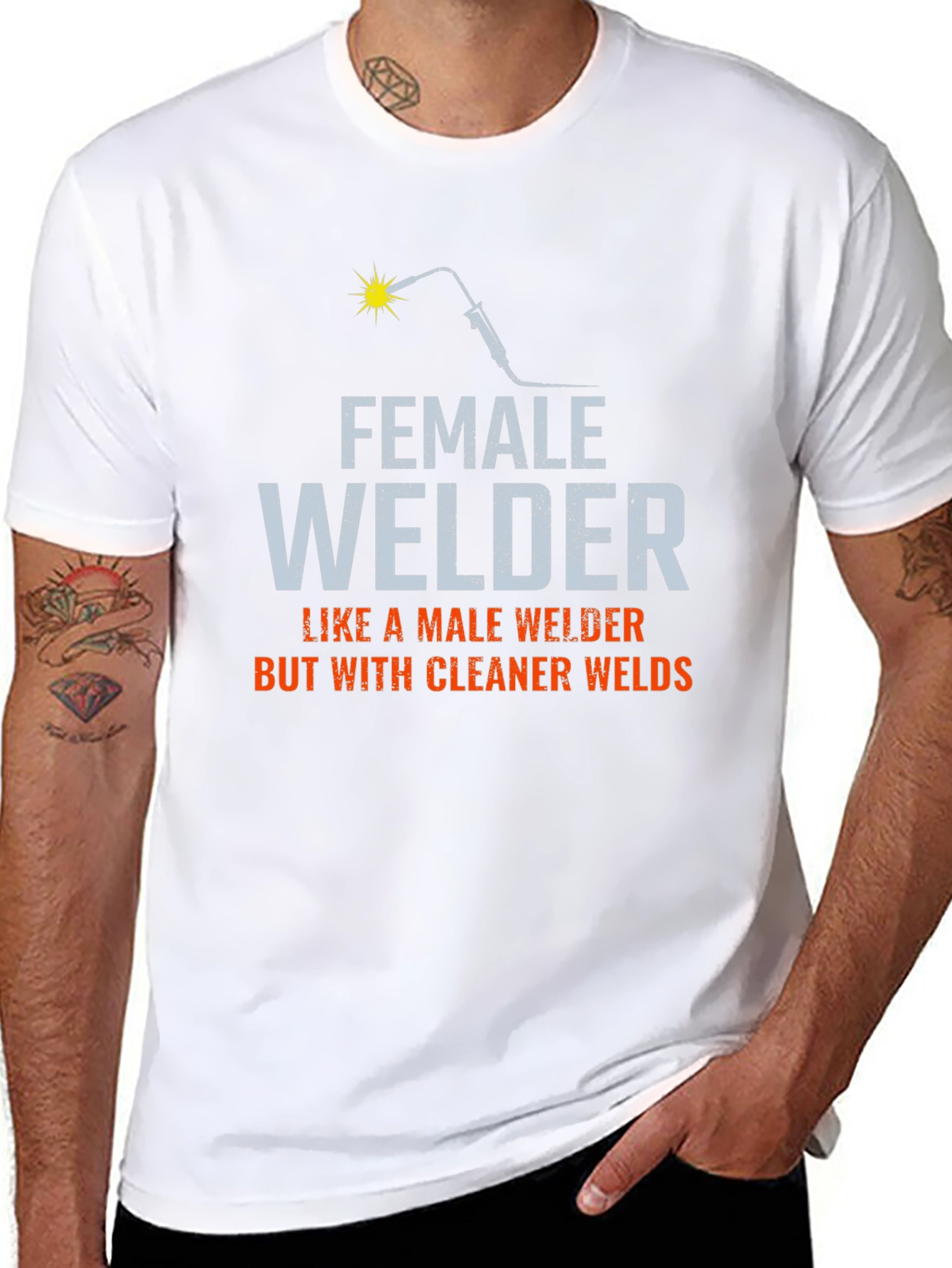 Female Welder T-Shirt - Cleaner Welds