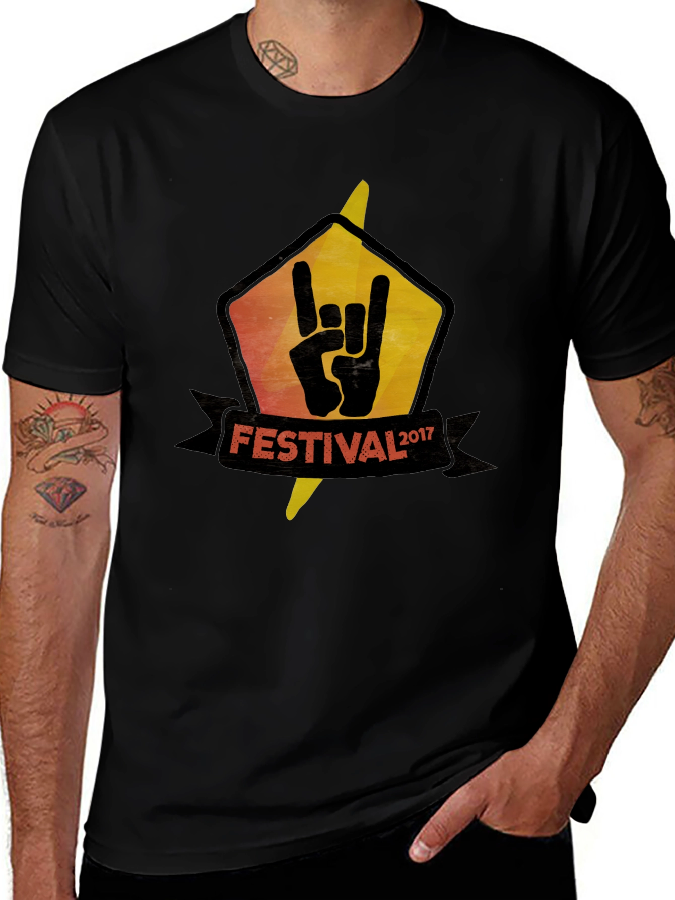 Festival 2017 Rock On Black T-Shirt