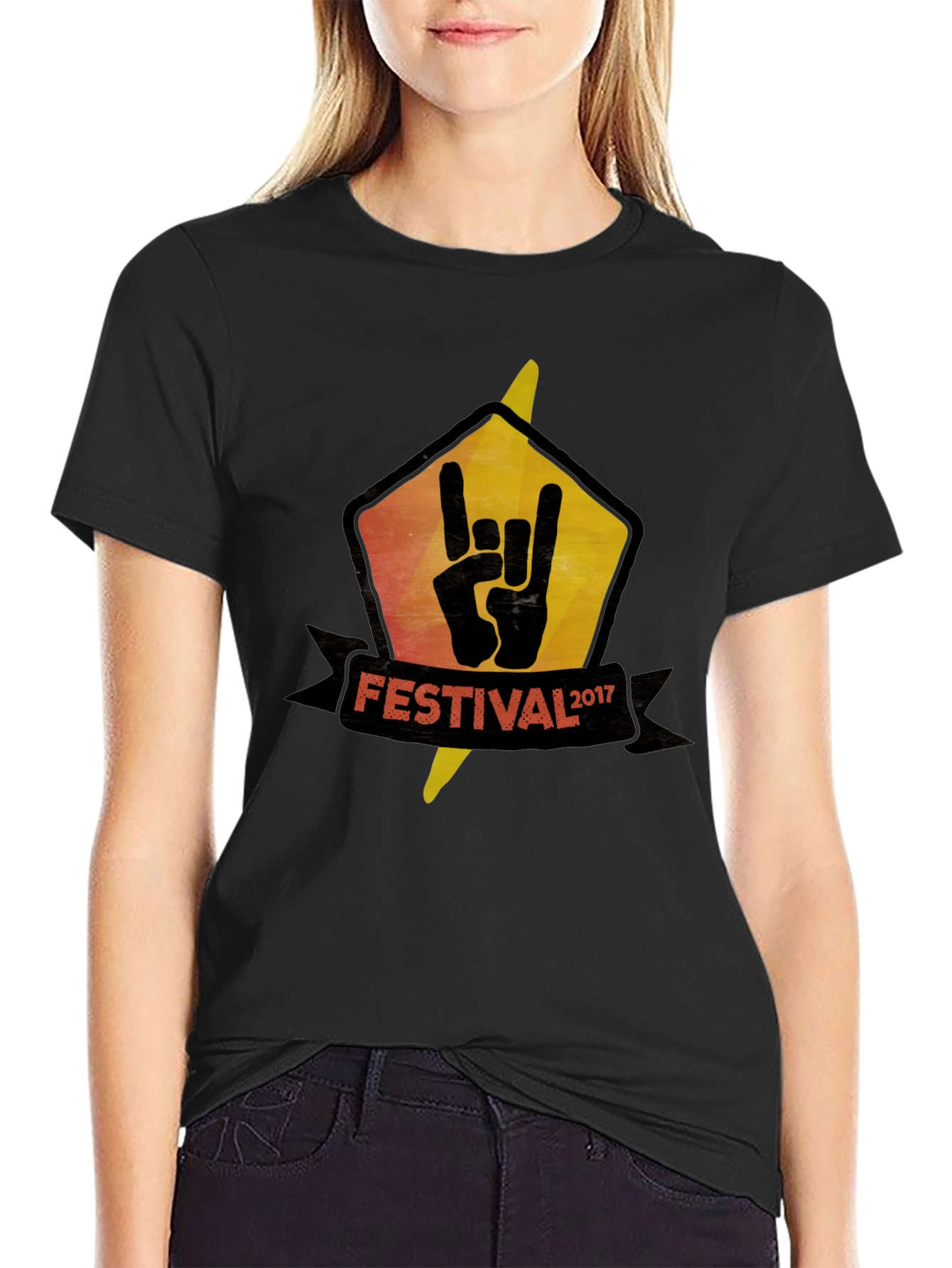 Festival 2017 Rock On Black T-Shirt