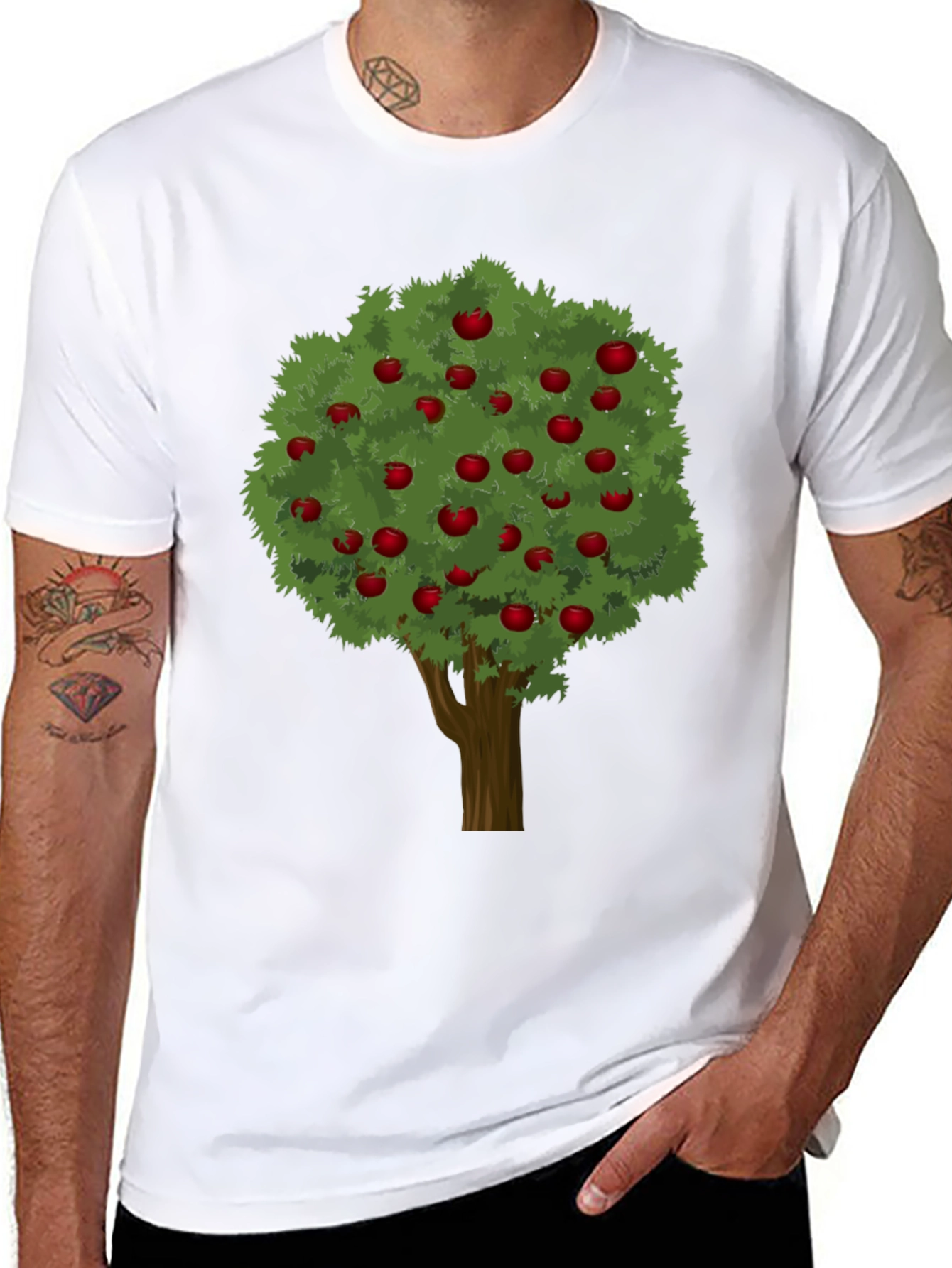Apple Tree Graphic Tee - Unisex Black T-Shirt