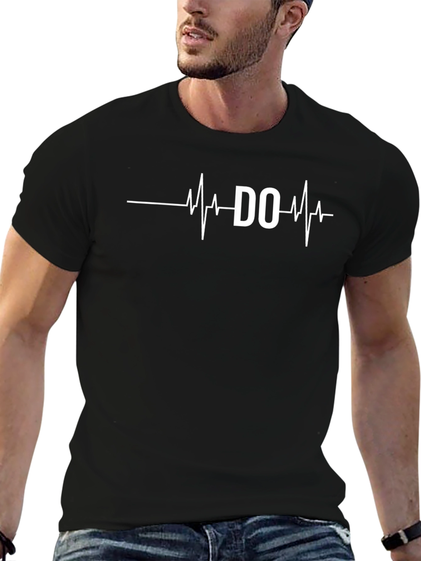 DO Heartbeat T-Shirt - Black Crew Neck Tee